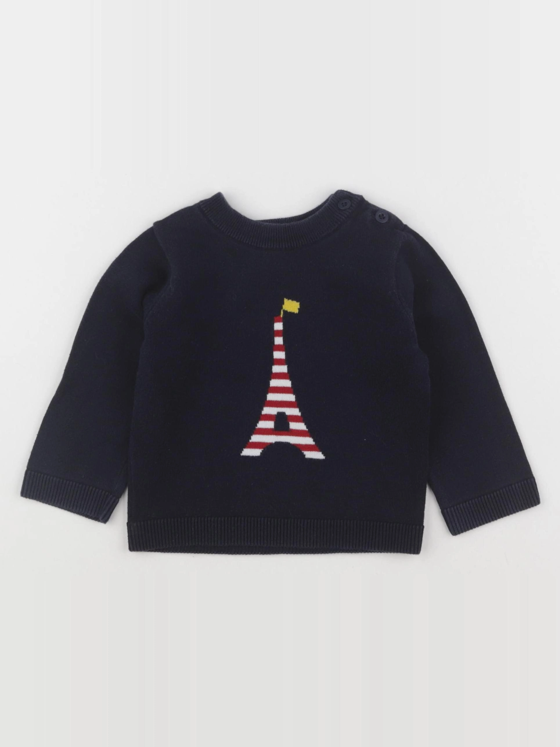 Jacadi - pull bleu - 18 mois