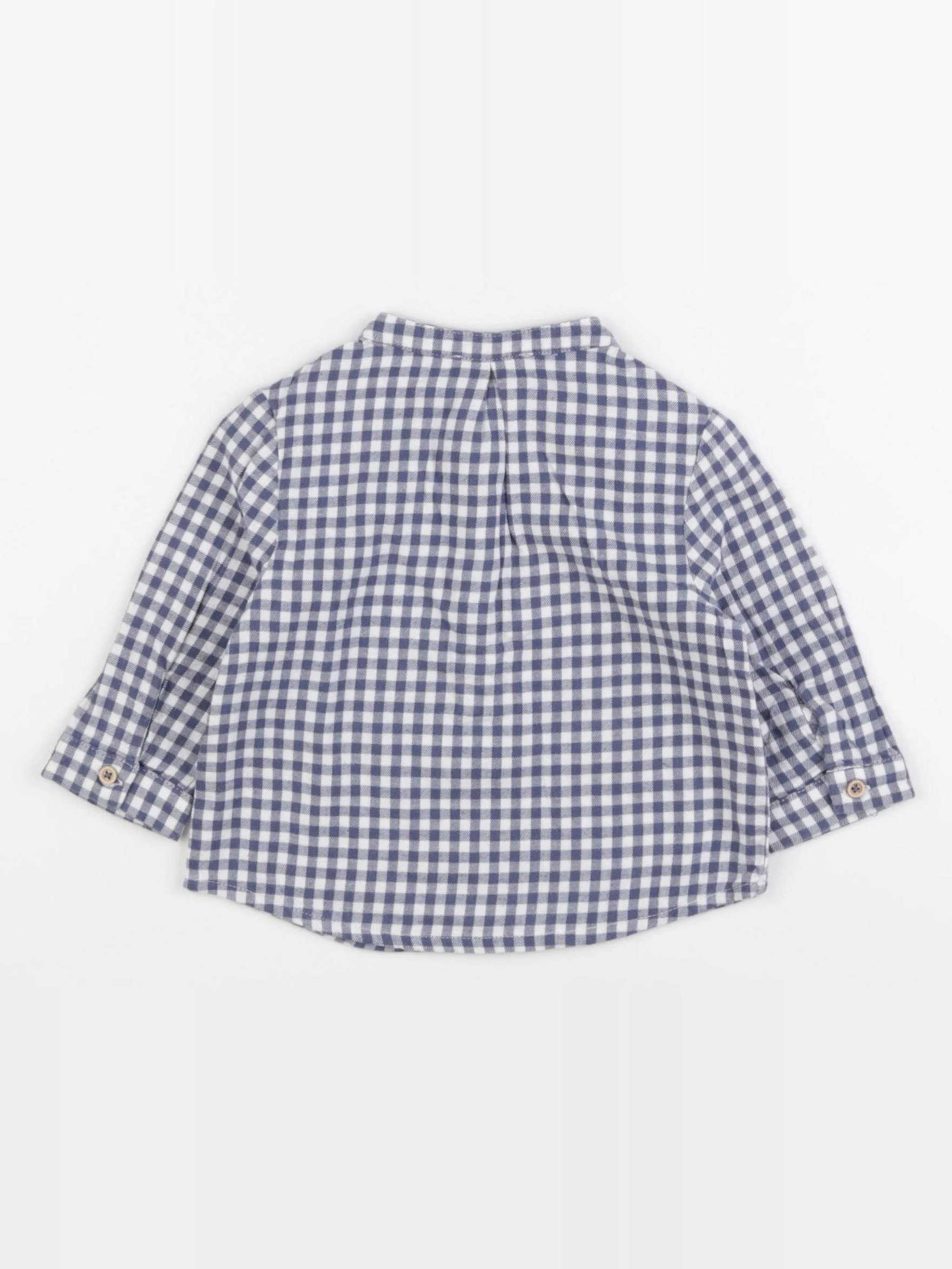 Cyrillus - chemise blanc, bleu - 12 mois