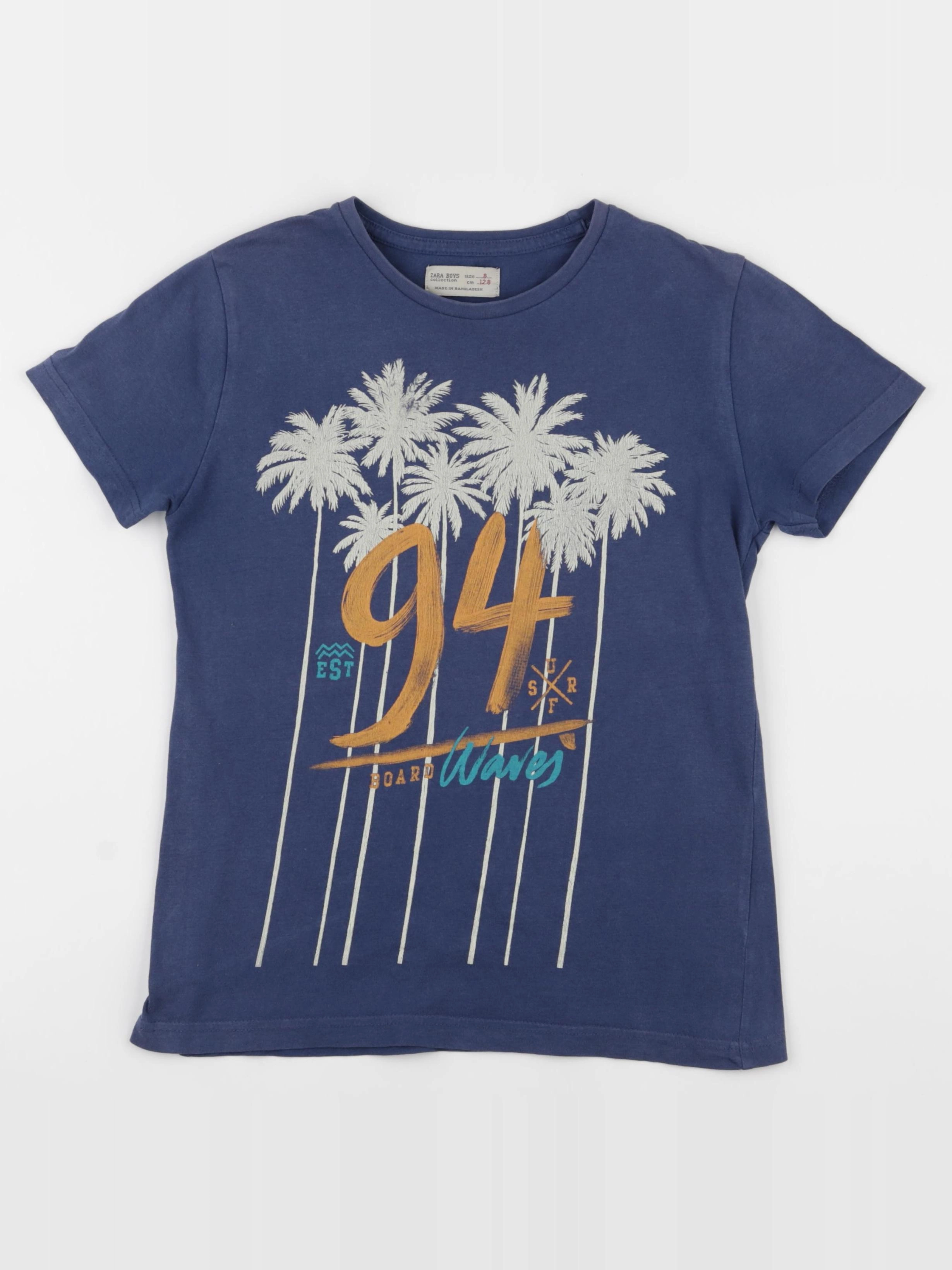 Zara - tee-shirt bleu - 8 ans