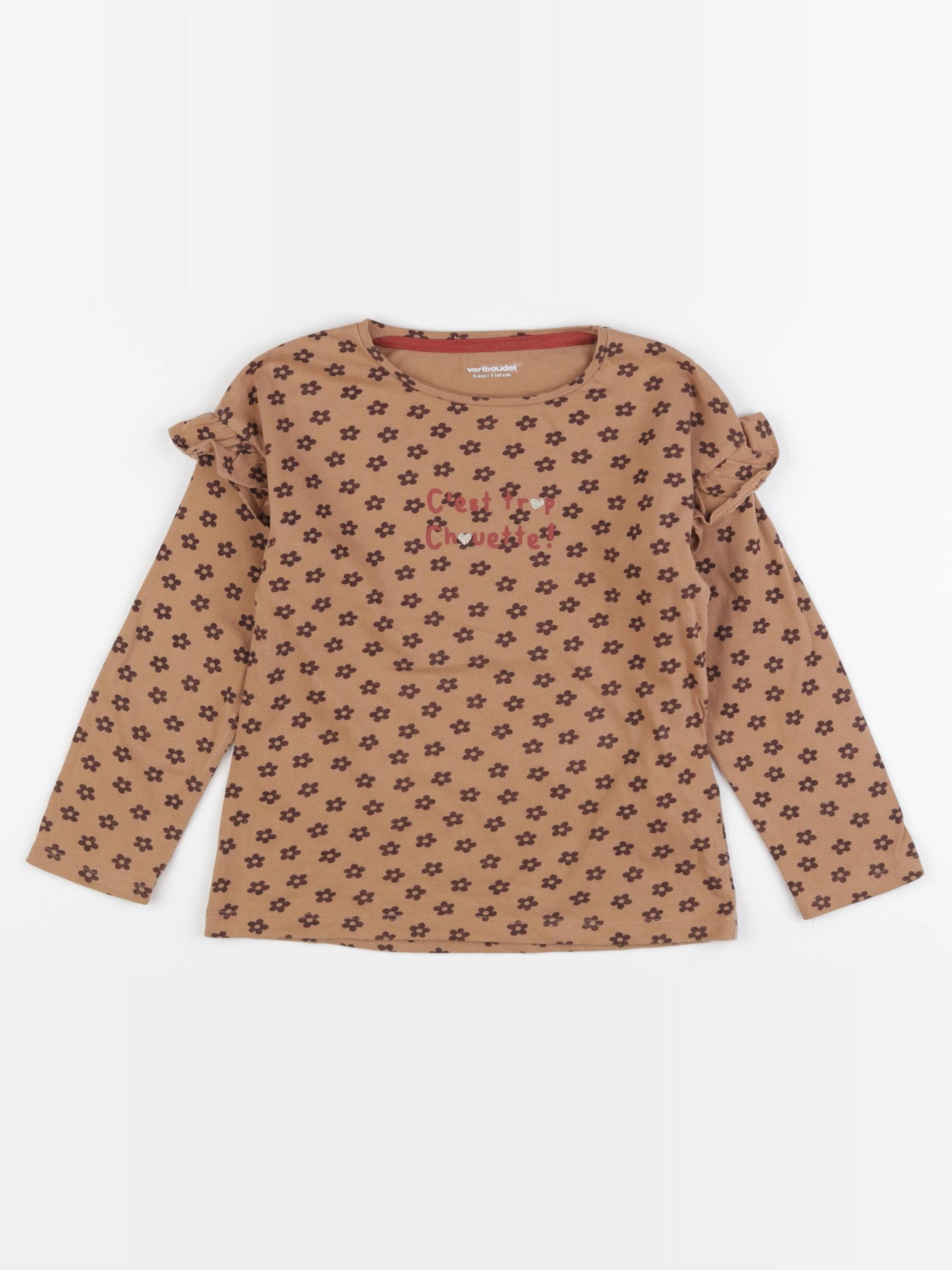 Vertbaudet - tee-shirt marron - 5 ans