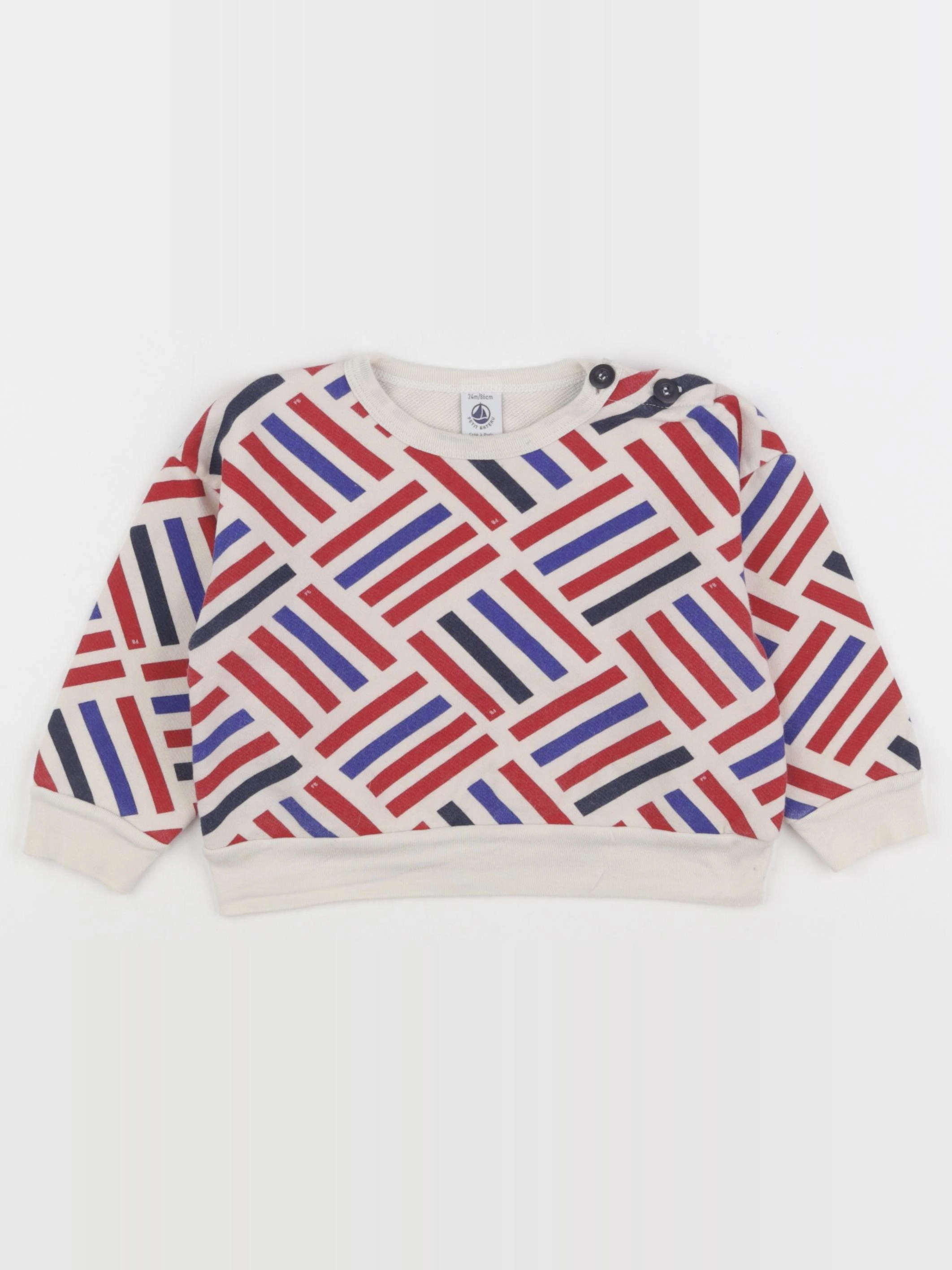 Petit Bateau - sweat multicolore - 24 mois