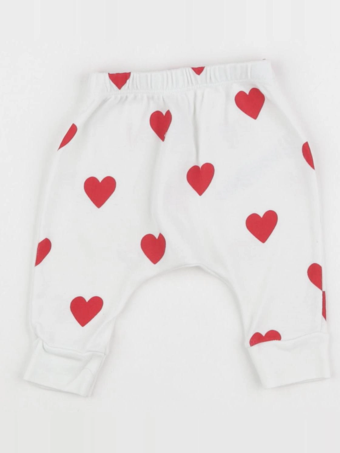 Petit Bateau - sarouel blanc, rouge - 1 mois