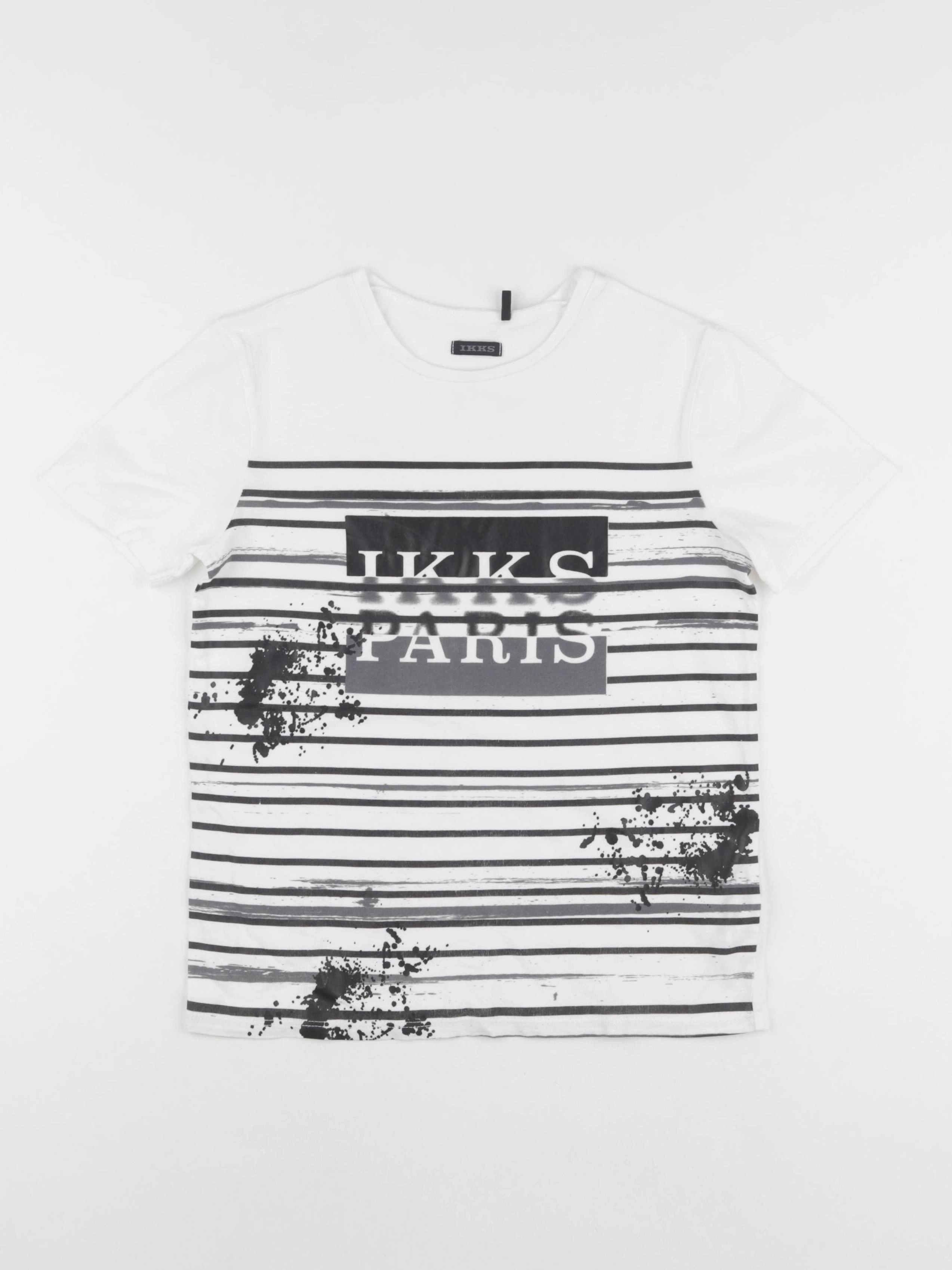 IKKS - tee-shirt blanc, noir - 10 ans