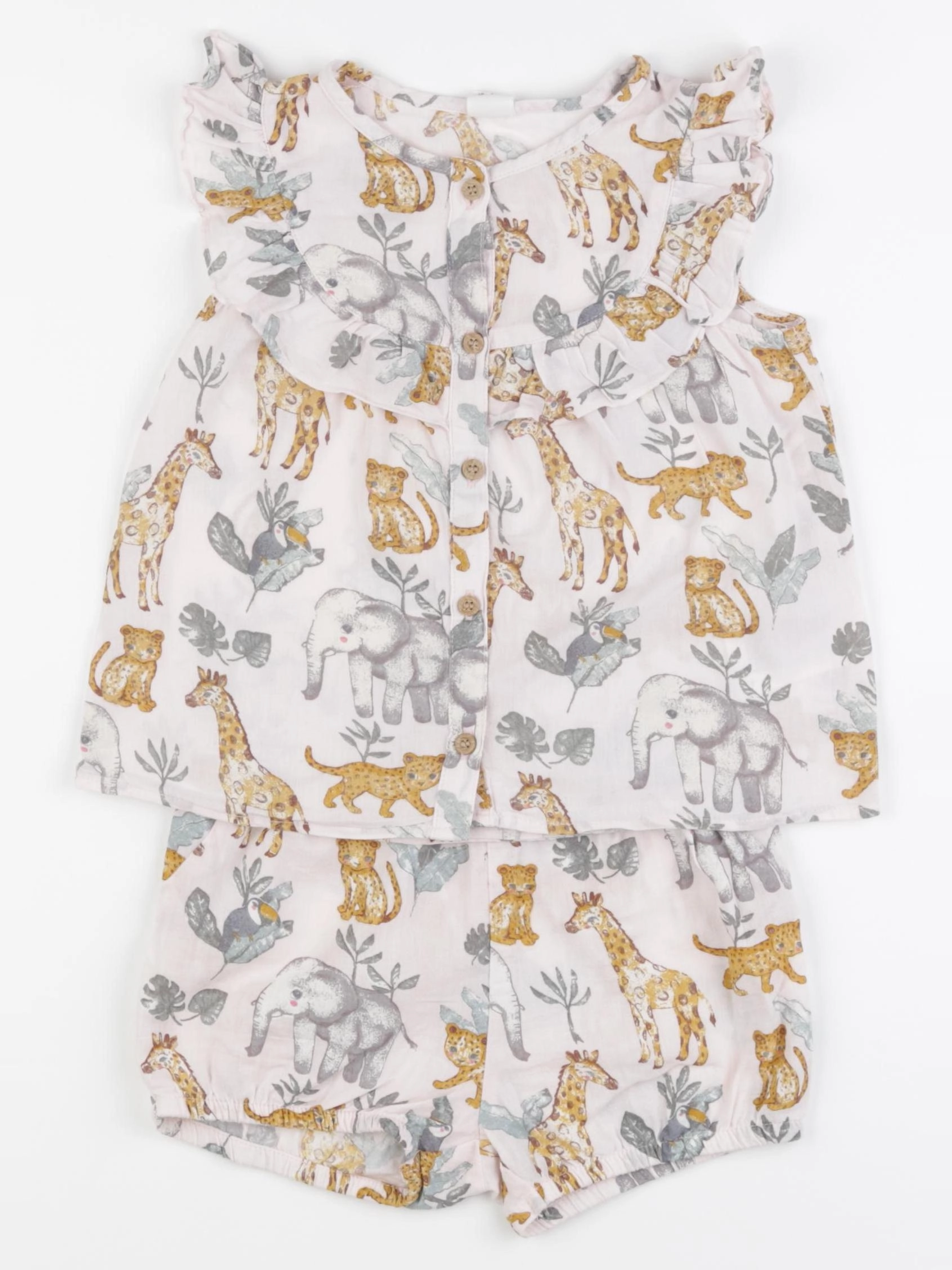 H&M - pyjama coton rose - 3/4 ans