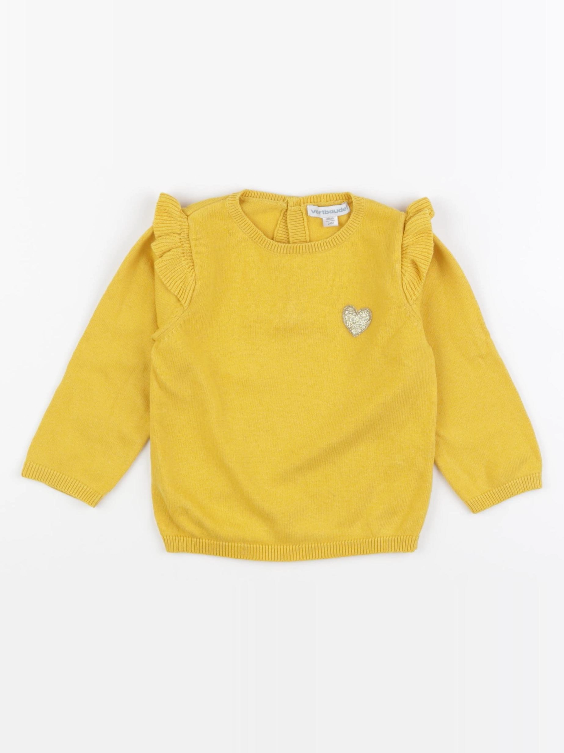 Vertbaudet - pull jaune - 24 mois