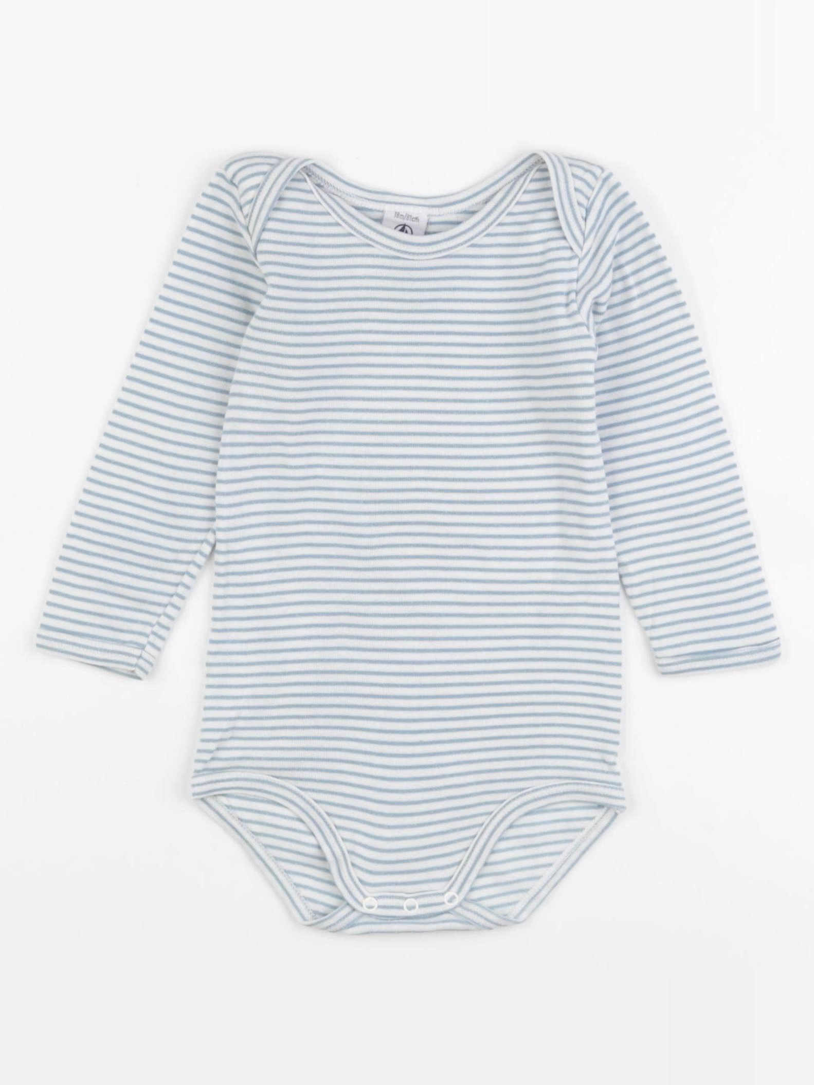 Petit Bateau - body bleu, blanc - 18 mois