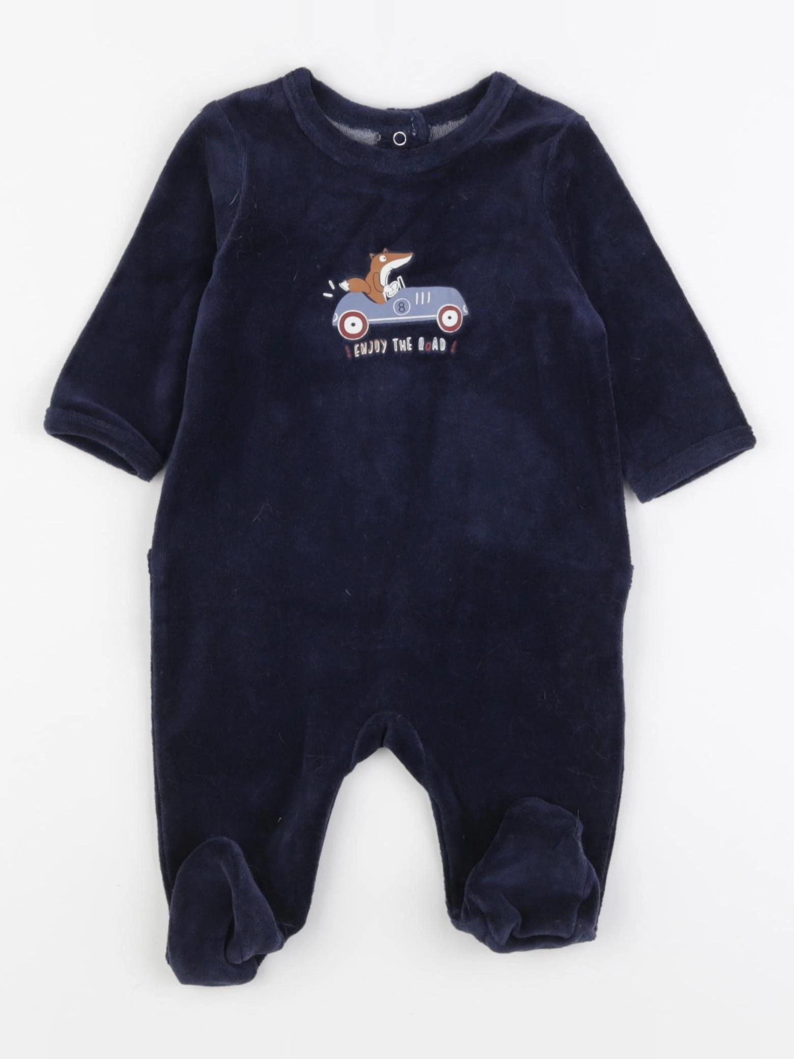 Vertbaudet - pyjama velours bleu - 3 mois