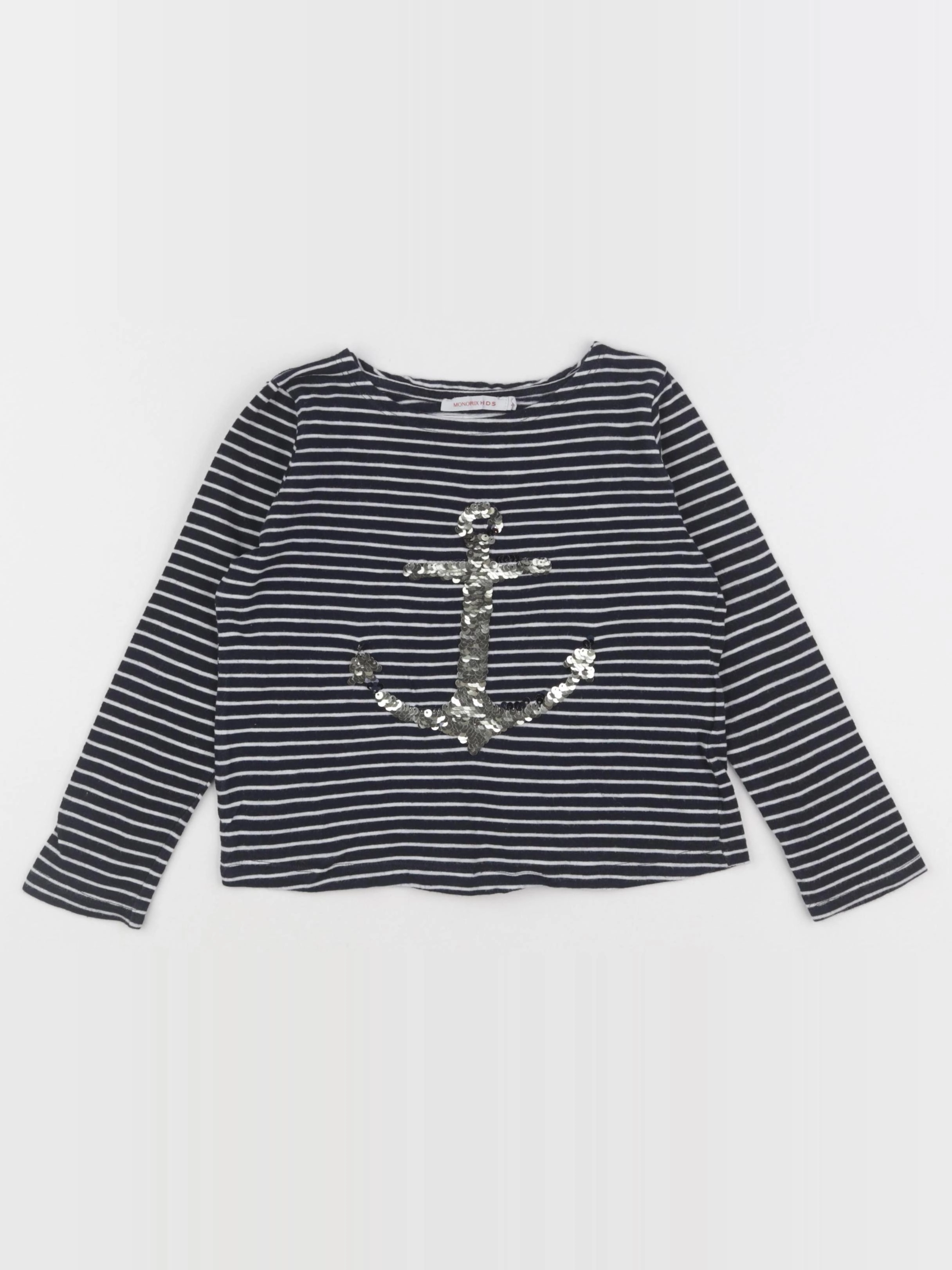 Monoprix - tee-shirt bleu, argent - 4 ans