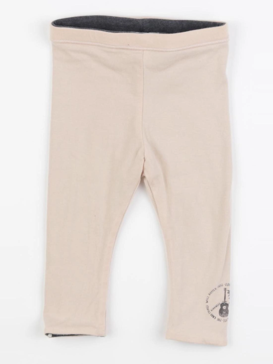 IKKS - legging réversible, doublé rose, gris - 6 mois