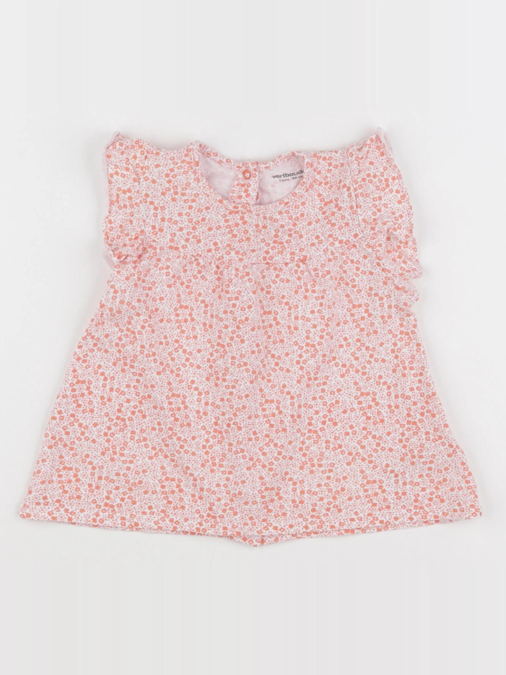 Vertbaudet - tee-shirt rose, blanc - 2 ans