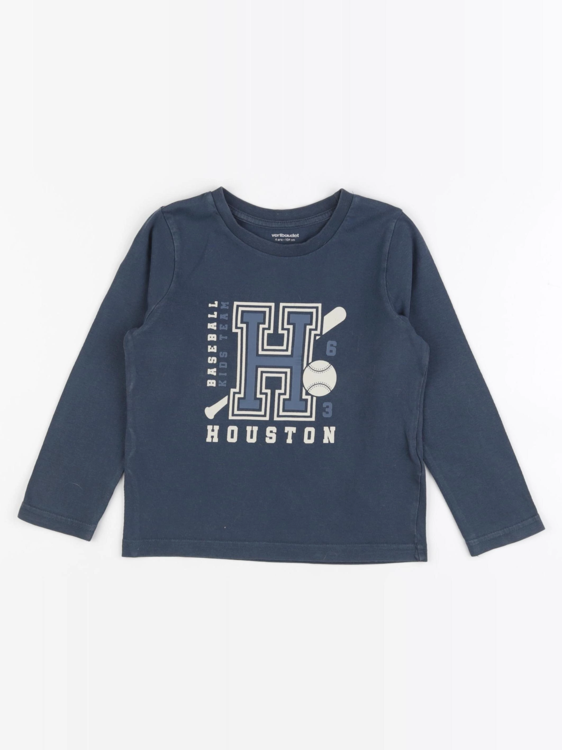 Vertbaudet - tee-shirt bleu - 4 ans