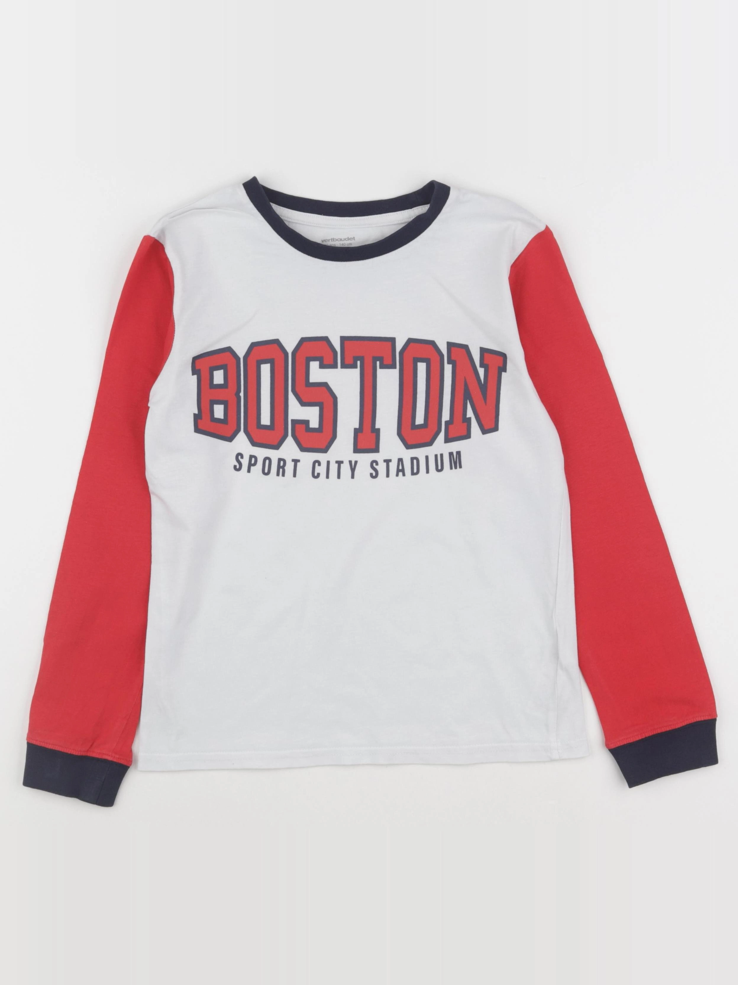 Vertbaudet - tee-shirt blanc, rouge - 10 ans