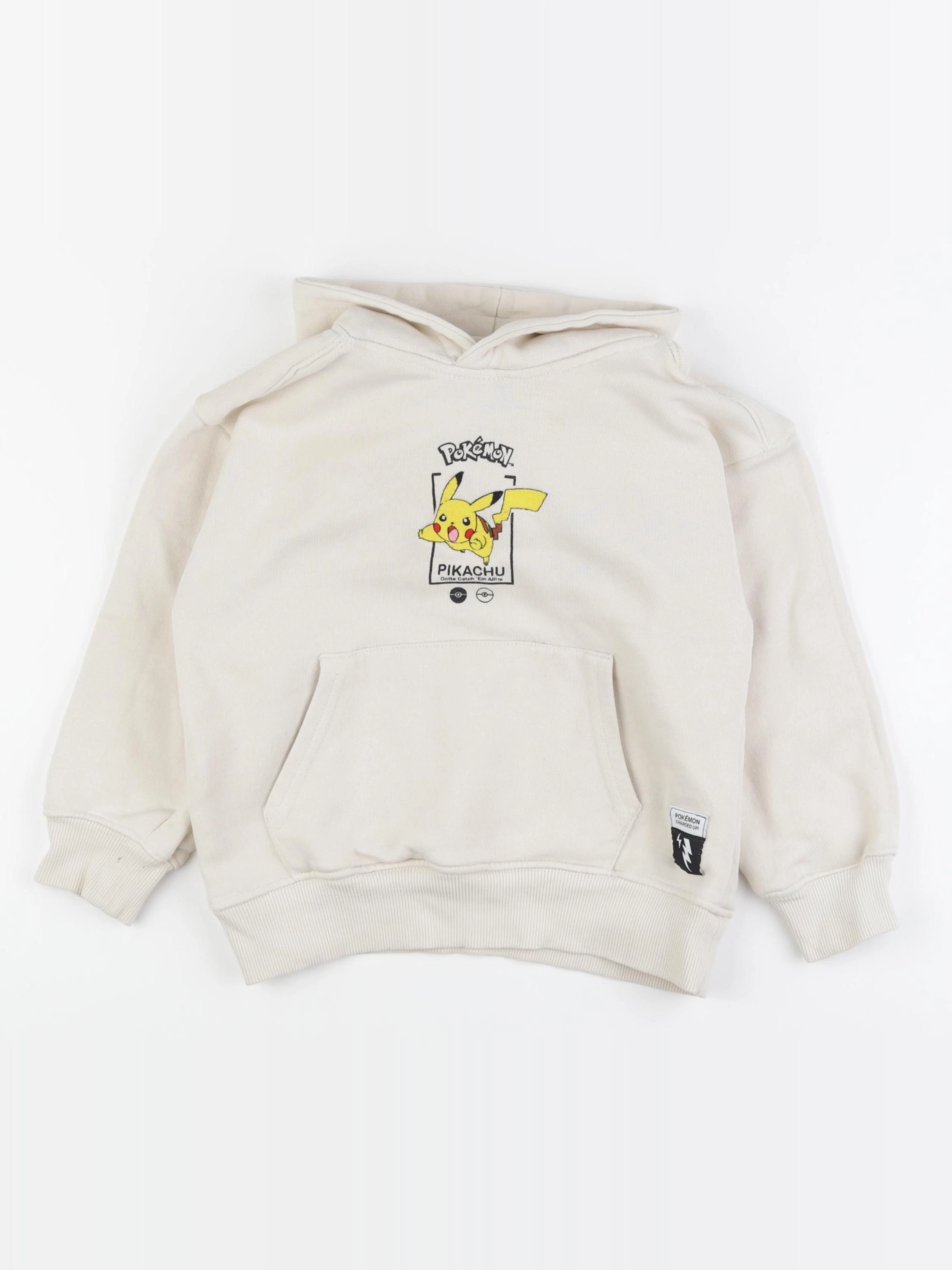 Zara - sweat imprimé au dos beige - 6/7 ans