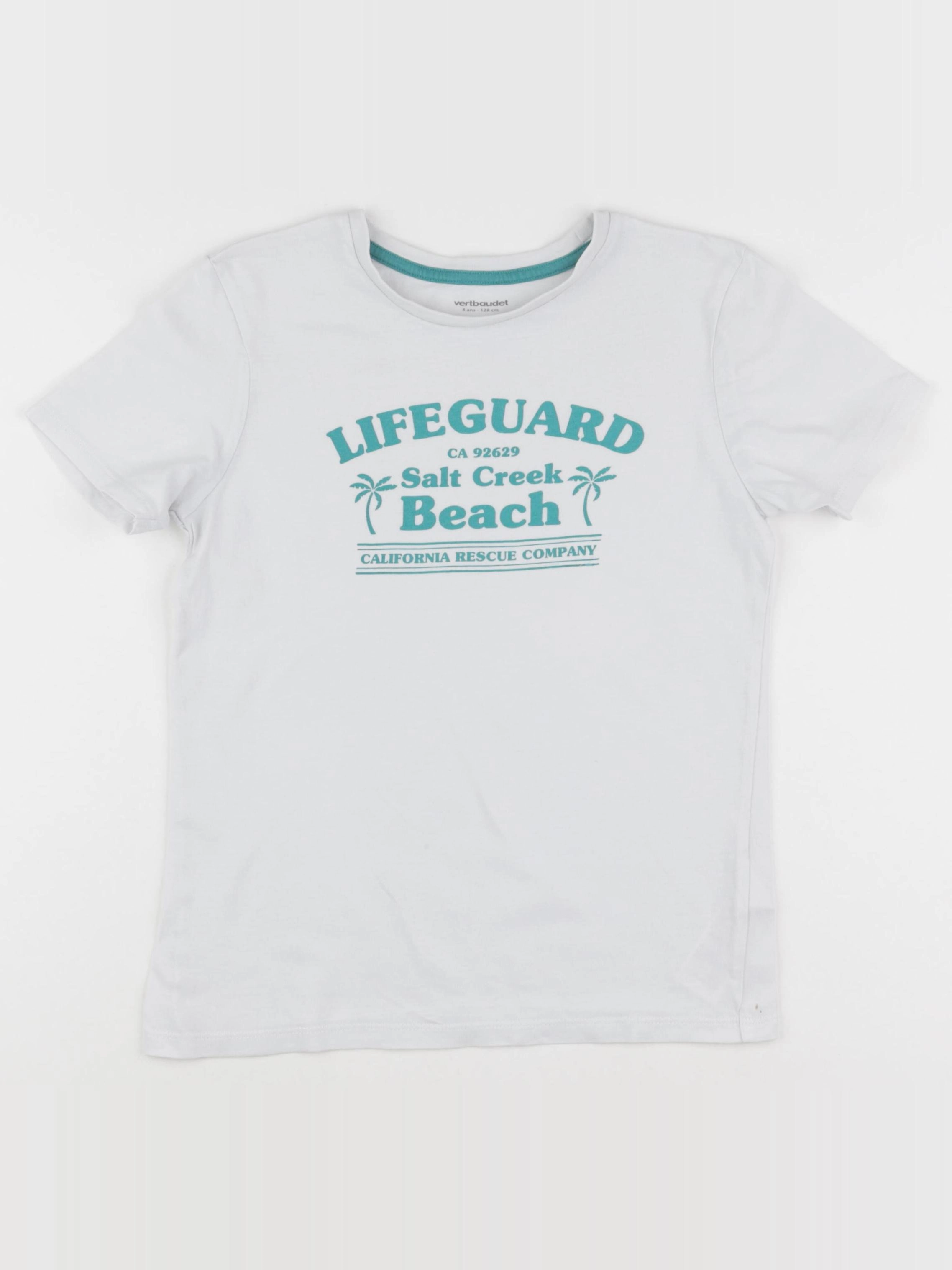 Vertbaudet - tee-shirt blanc - 8 ans