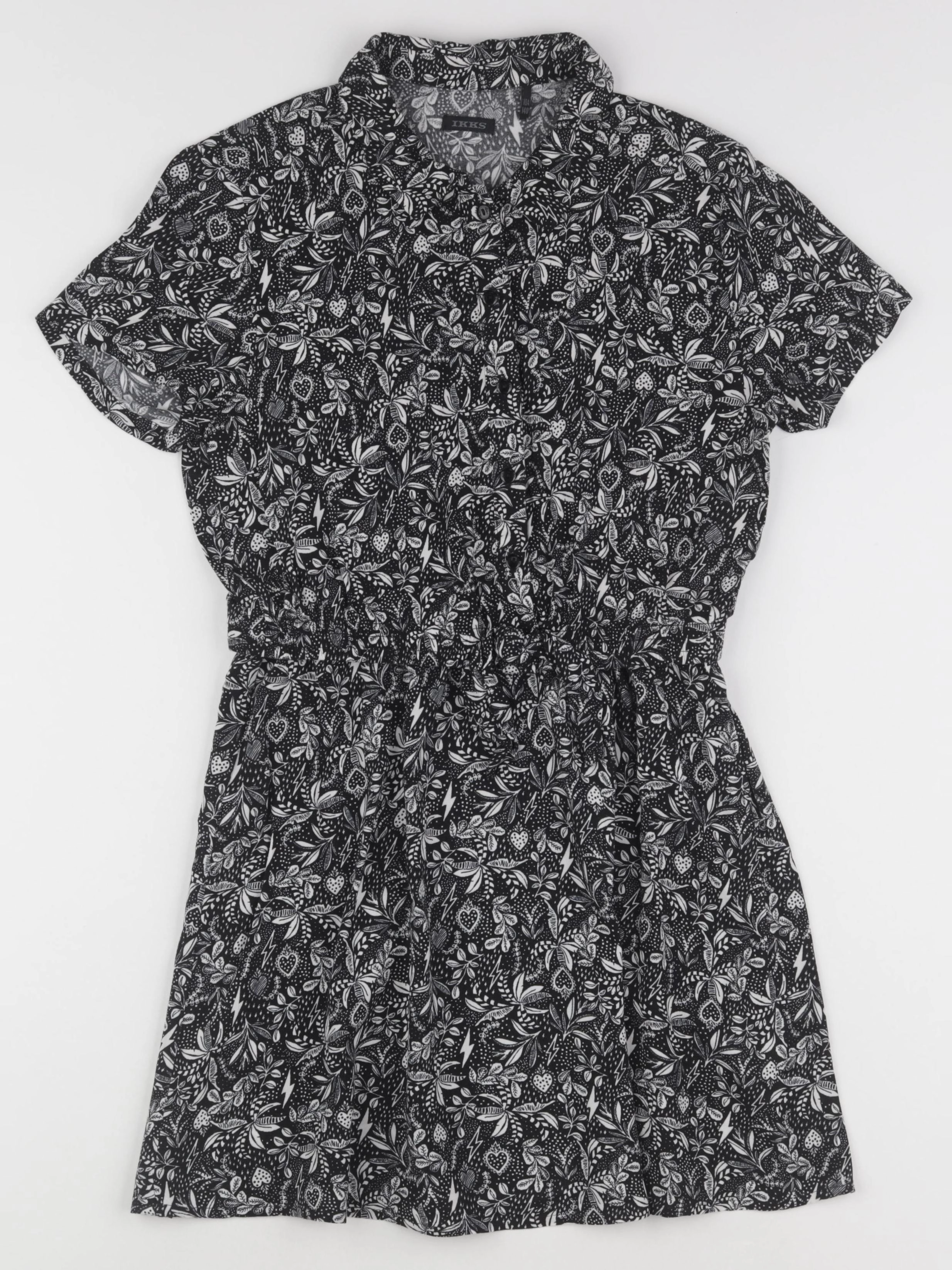 IKKS - robe noir, blanc - 10 ans