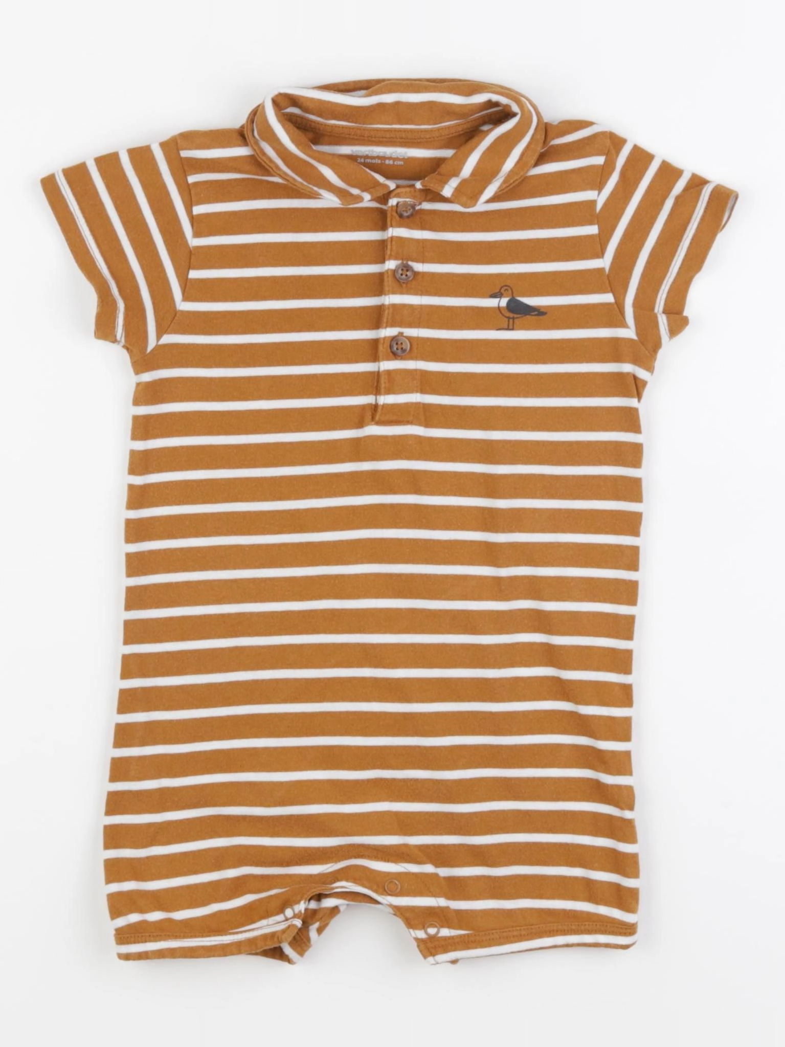 Vertbaudet - pyjama coton marron - 24 mois