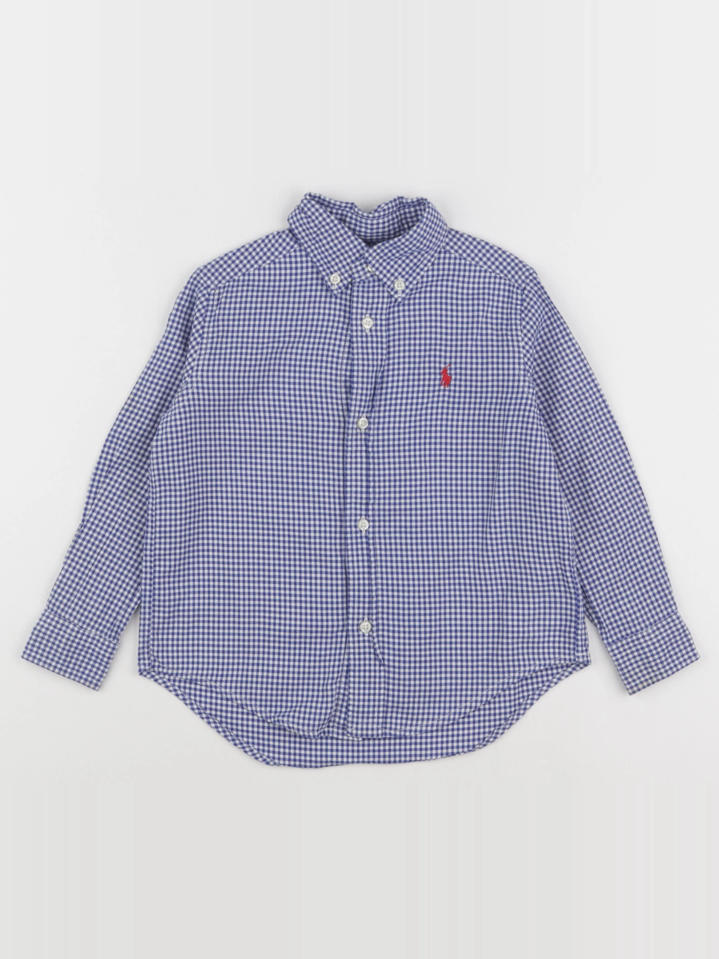 Ralph Lauren - chemise blanc, bleu - 3 ans