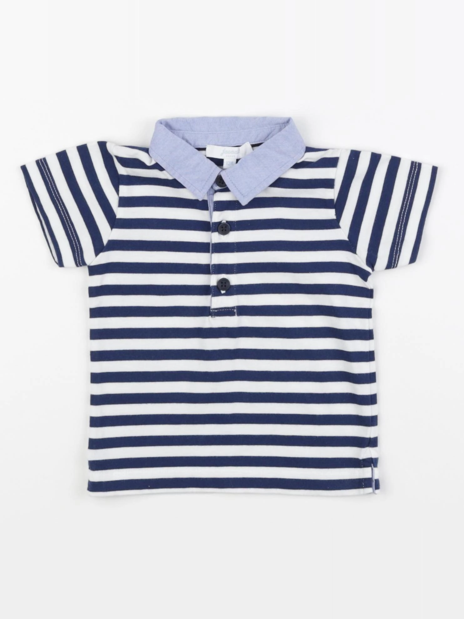 Jacadi - polo bleu, blanc - 12 mois