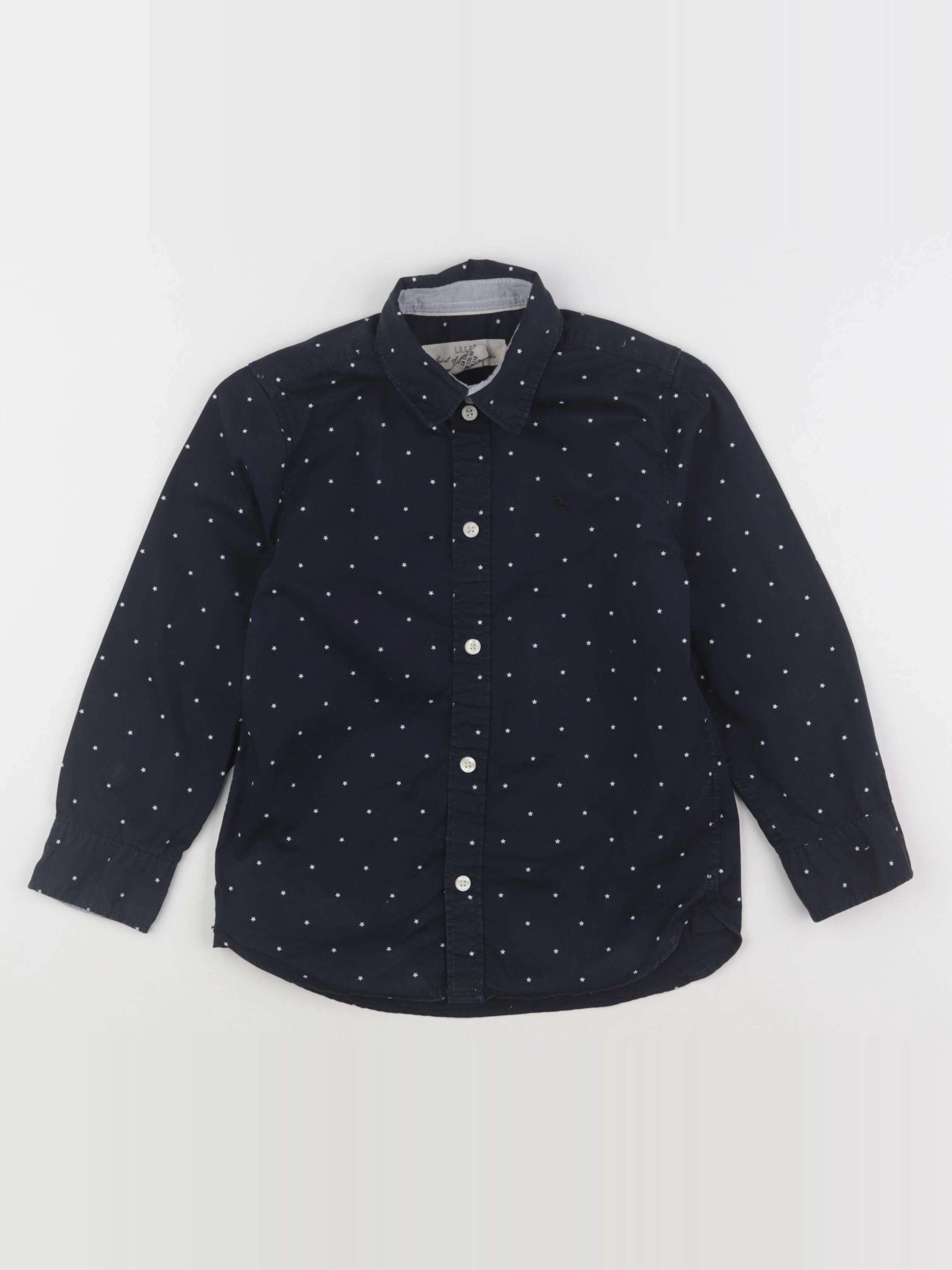 H&M - chemise bleu, blanc - 5/6 ans