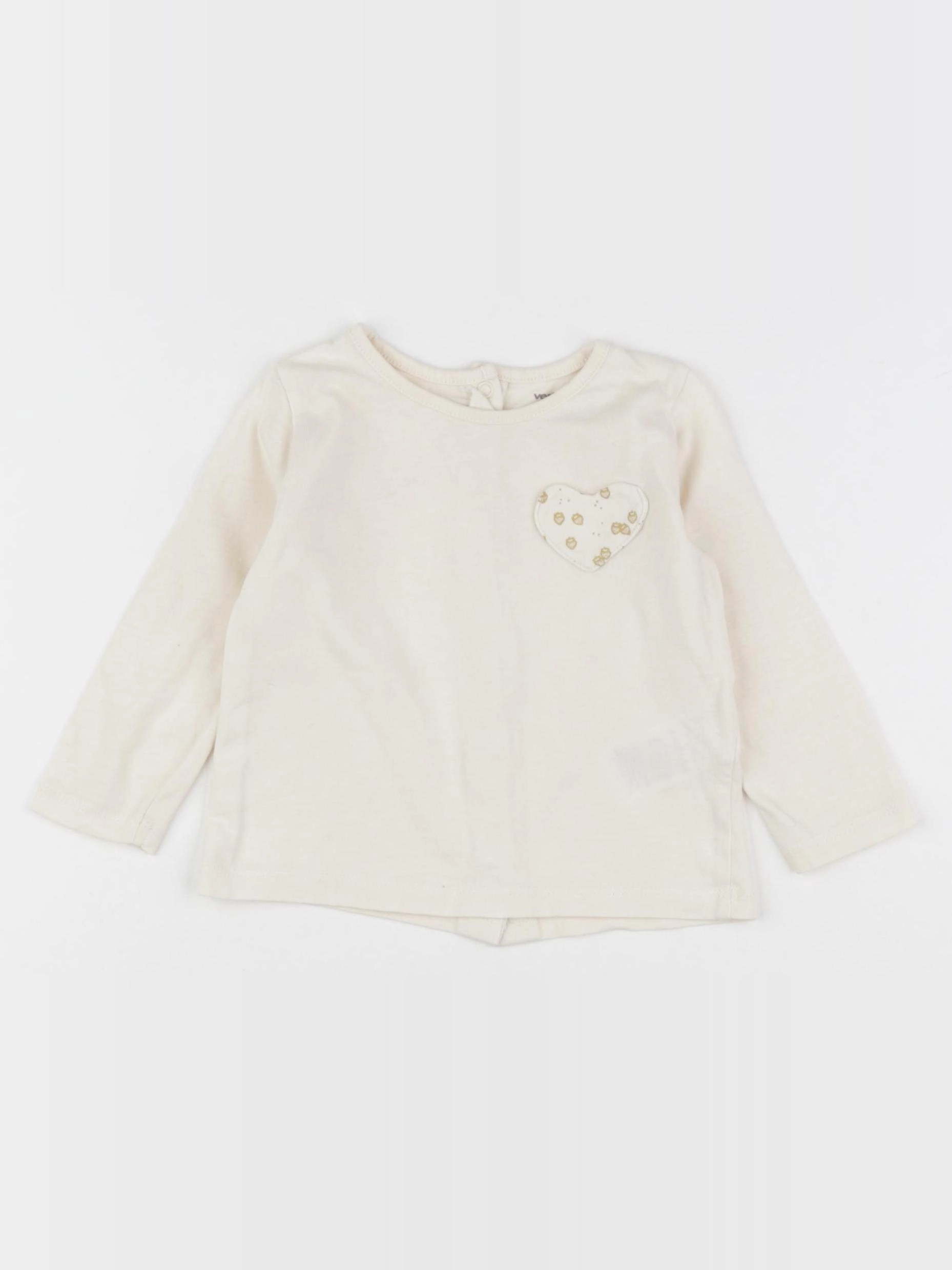 Vertbaudet - tee-shirt beige - 9 mois