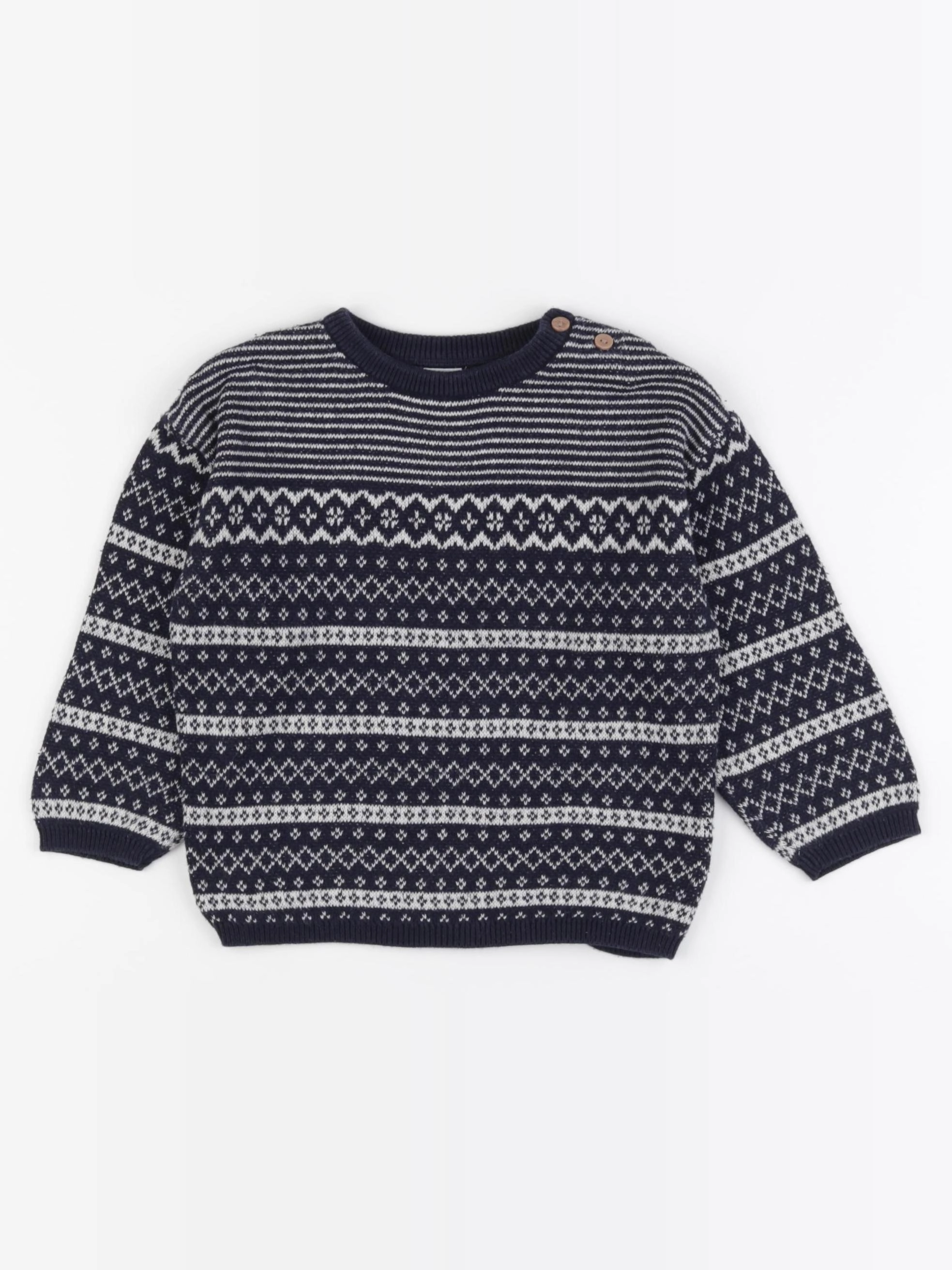 H&M - pull bleu - 12/18 mois