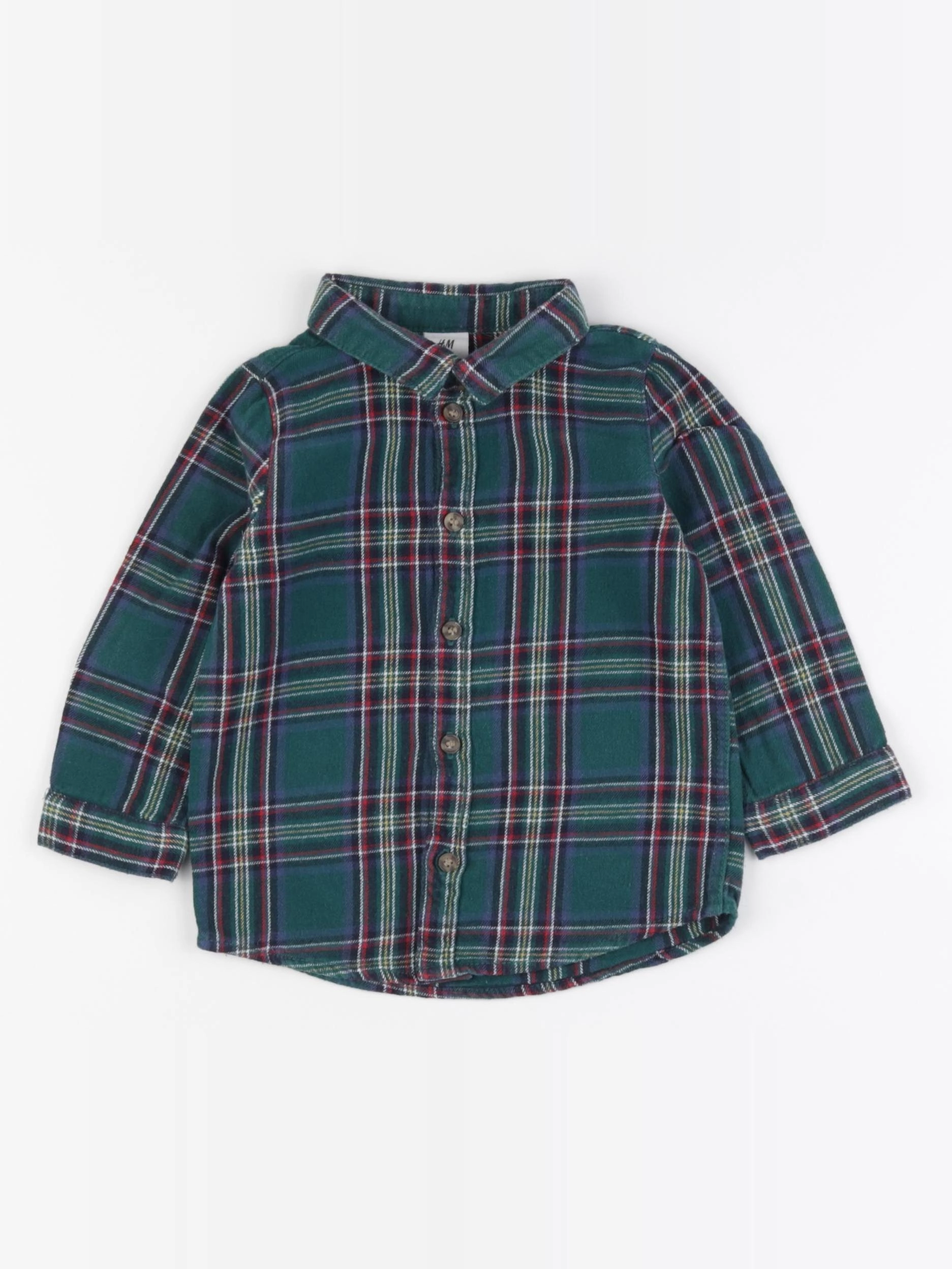 H&M - chemise vert - 12/18 mois
