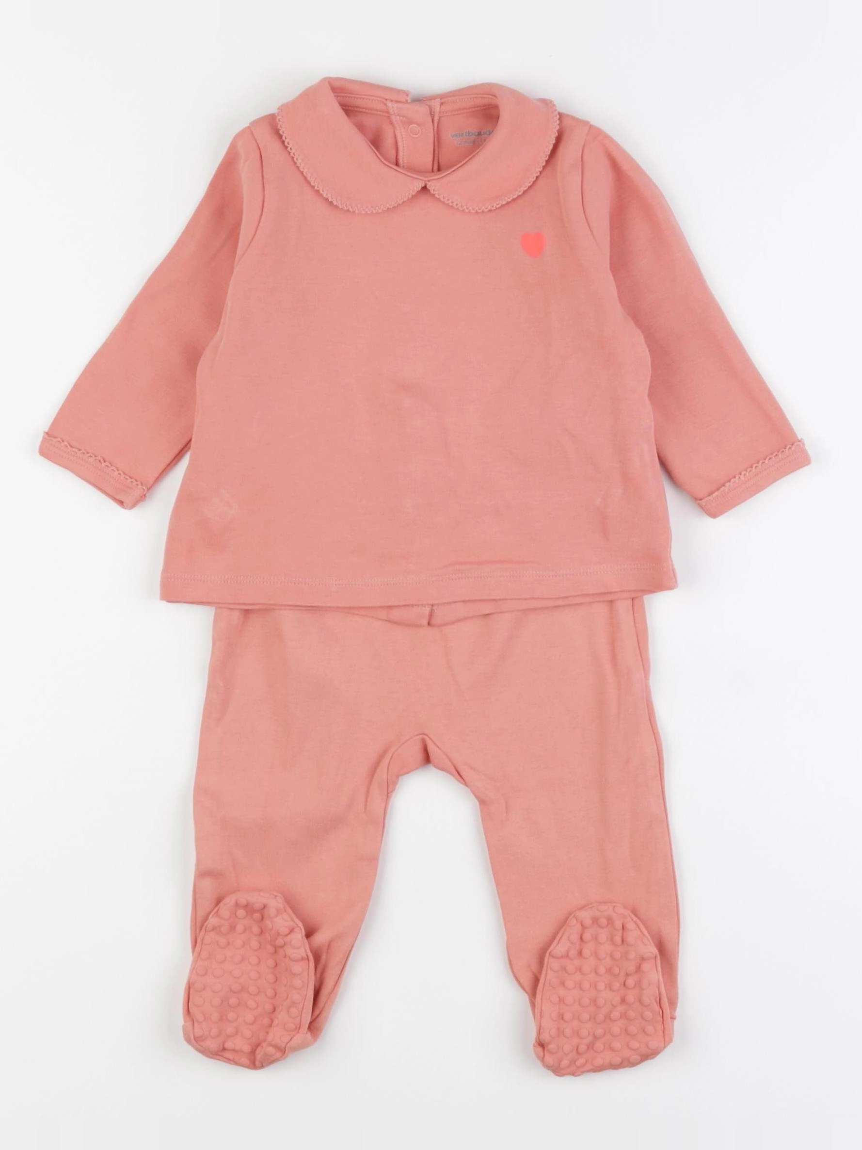Vertbaudet - pyjama coton rose - 12 mois