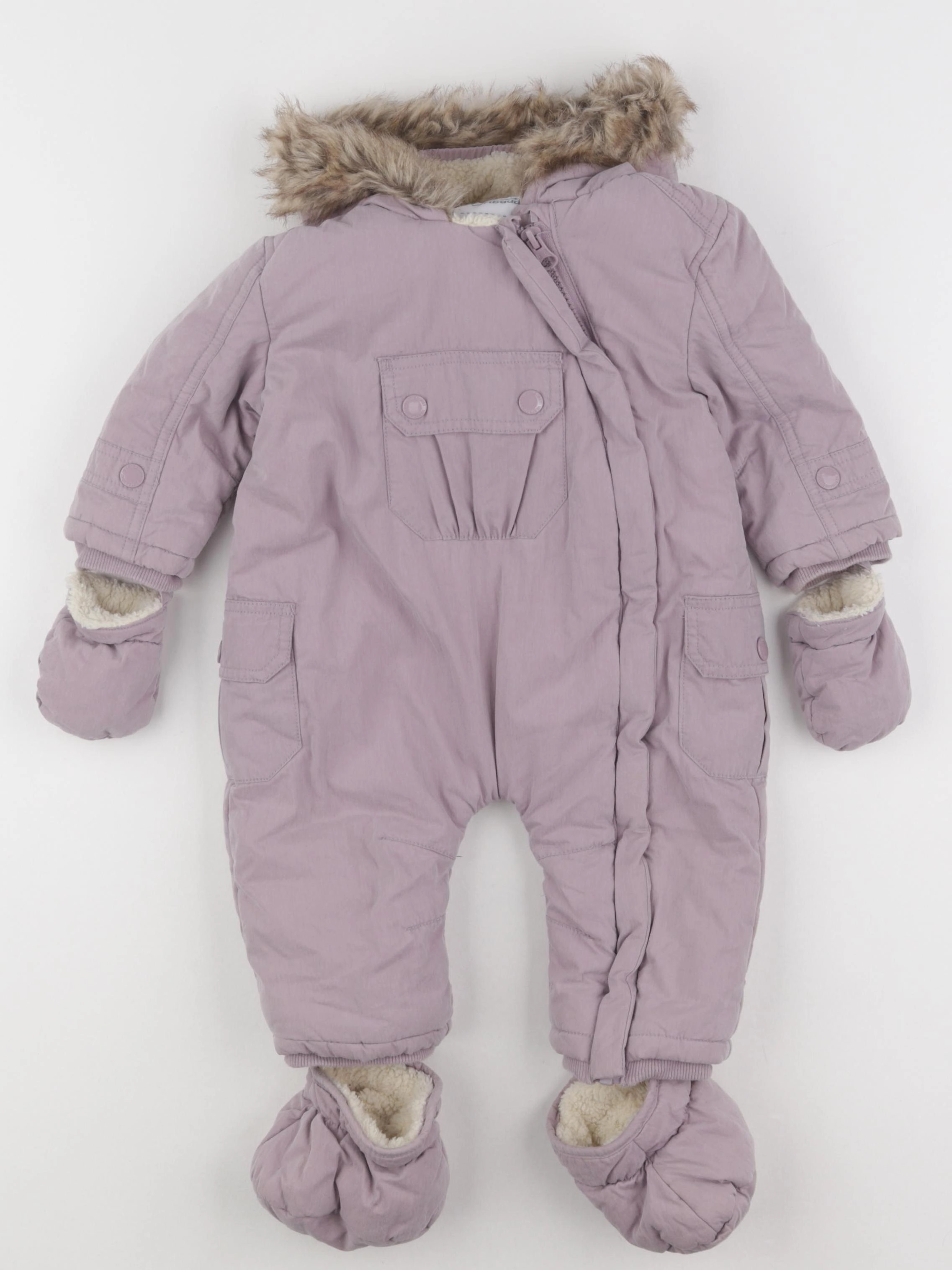 Vertbaudet - combi-pilote violet - 9 mois