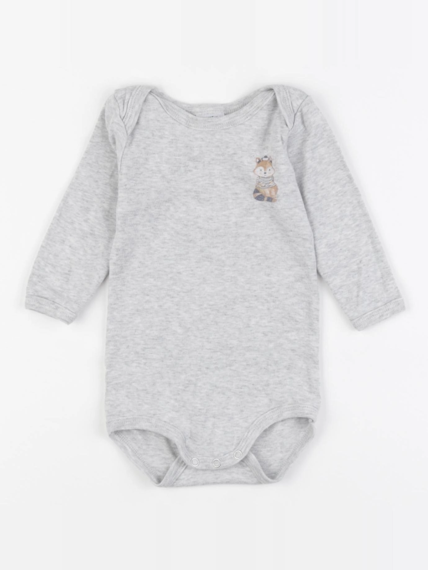 Petit Bateau - body gris - 6 mois