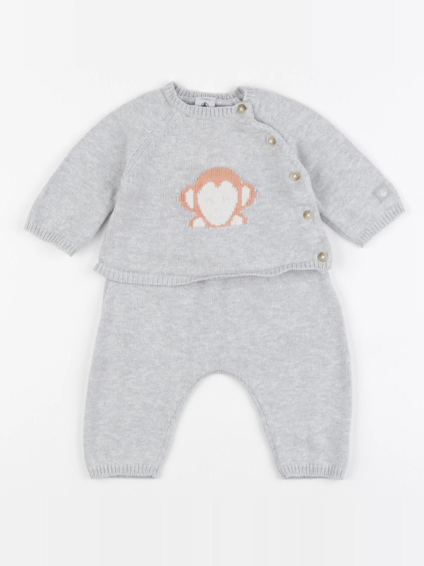 Petit Bateau - ensemble gris - 3 mois