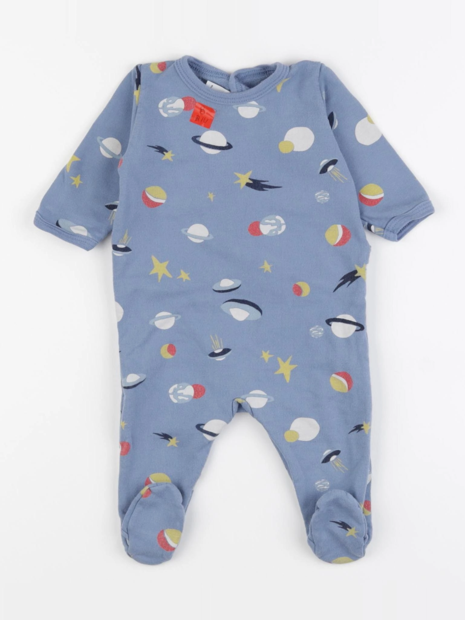Petit Bateau - pyjama coton bleu - 3 mois