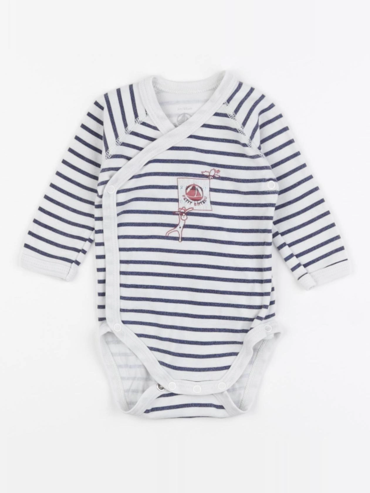 Petit Bateau - body bleu - 3 mois