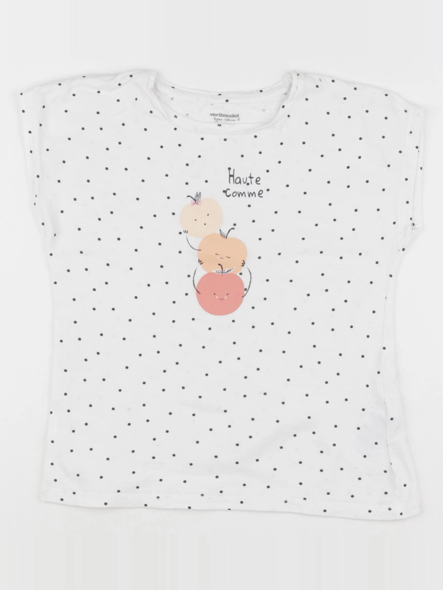 Vertbaudet - tee-shirt blanc - 8 ans