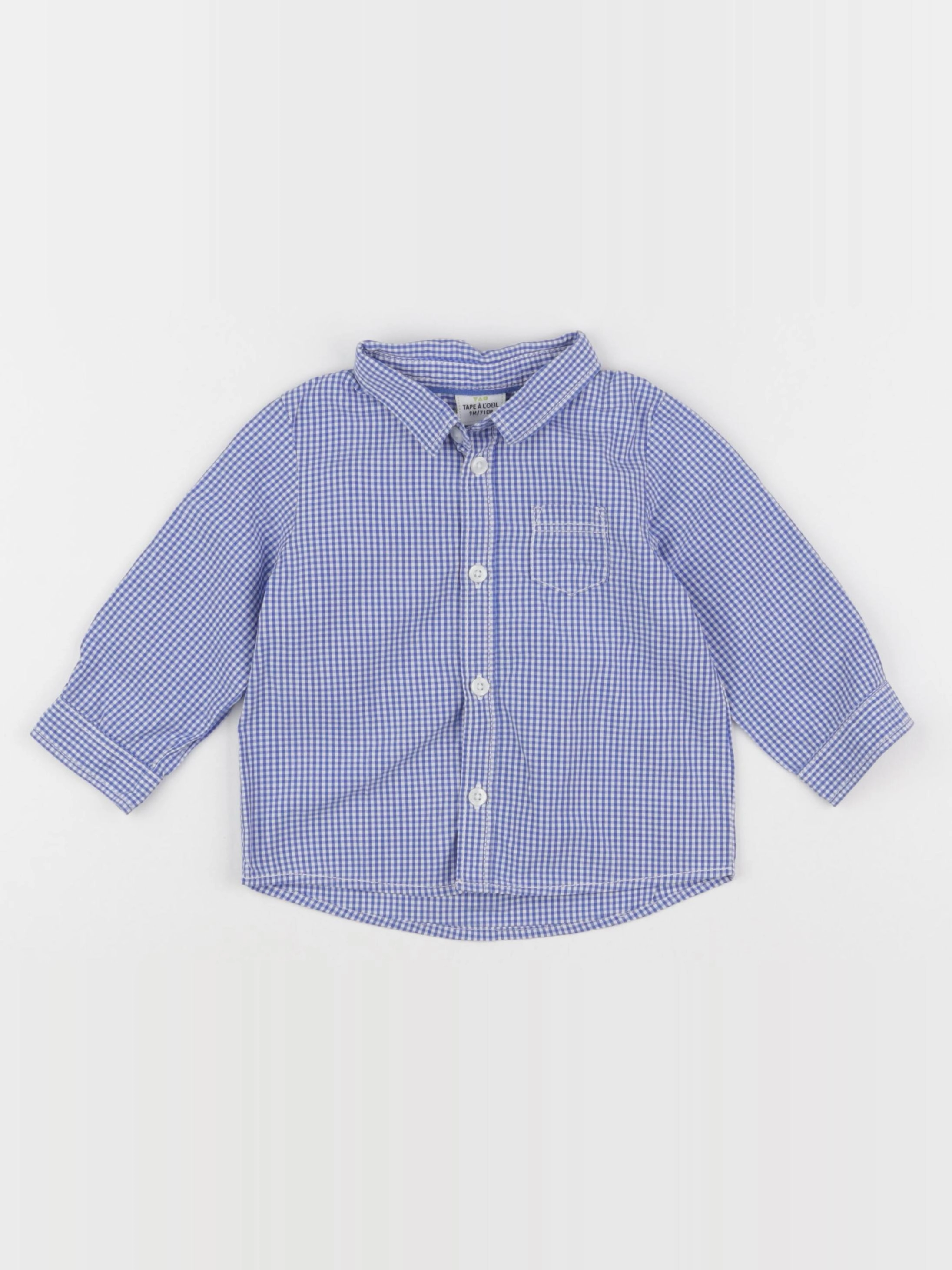 Tape à l'oeil - chemise bleu, blanc - 9 mois