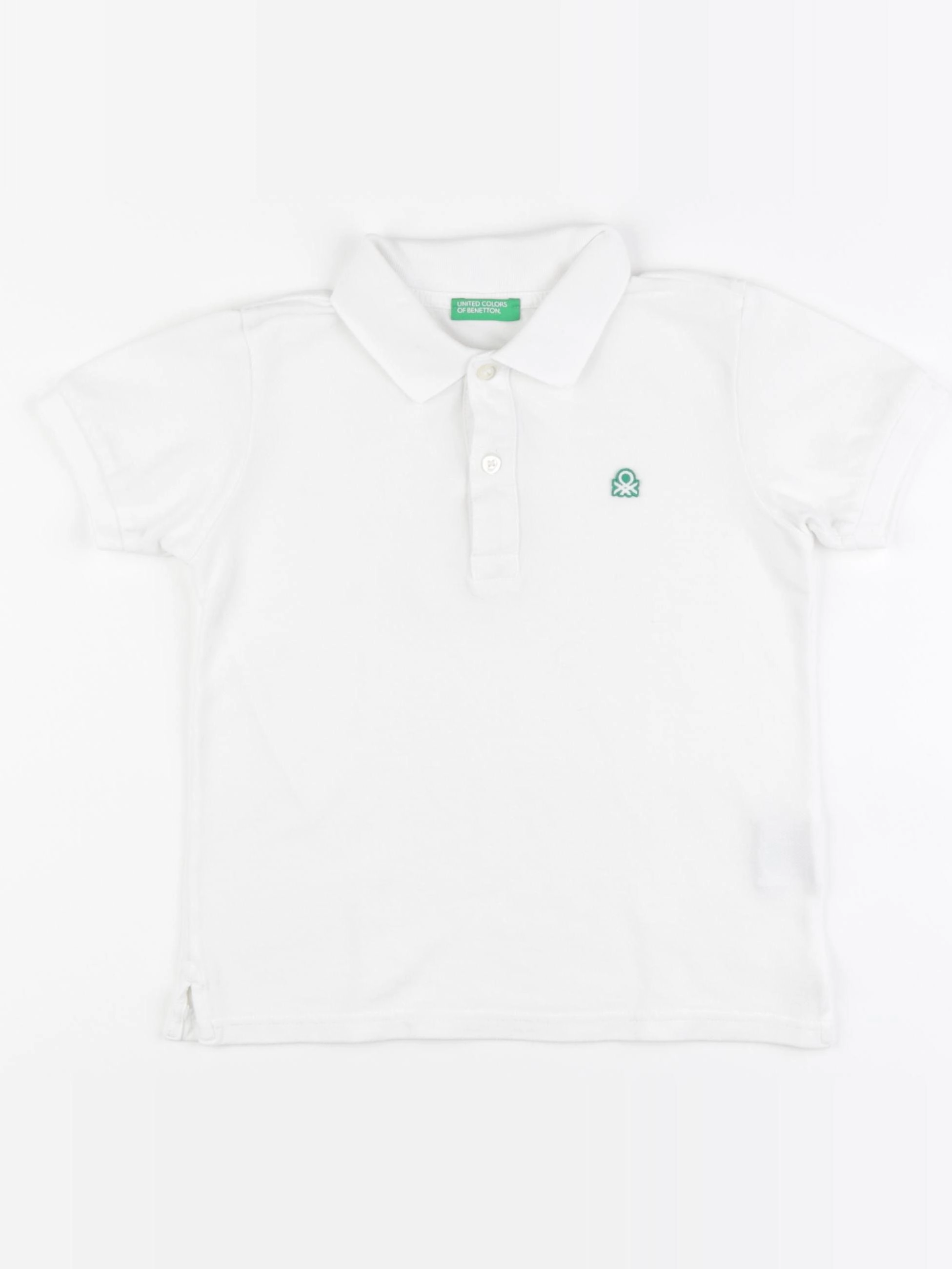 Benetton - polo blanc - 5/6 ans