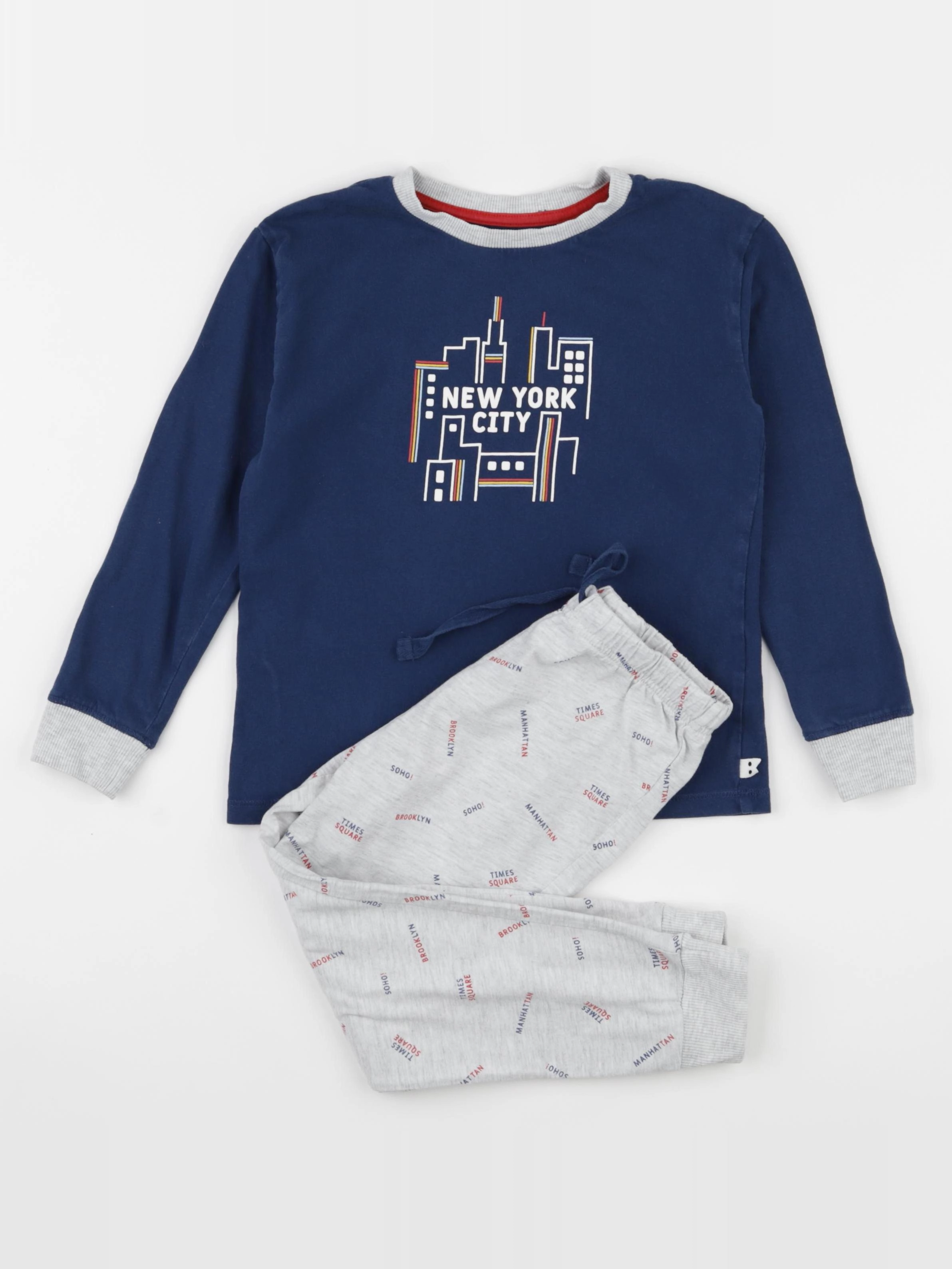 Okaidi - pyjama coton bleu, gris - 5 ans