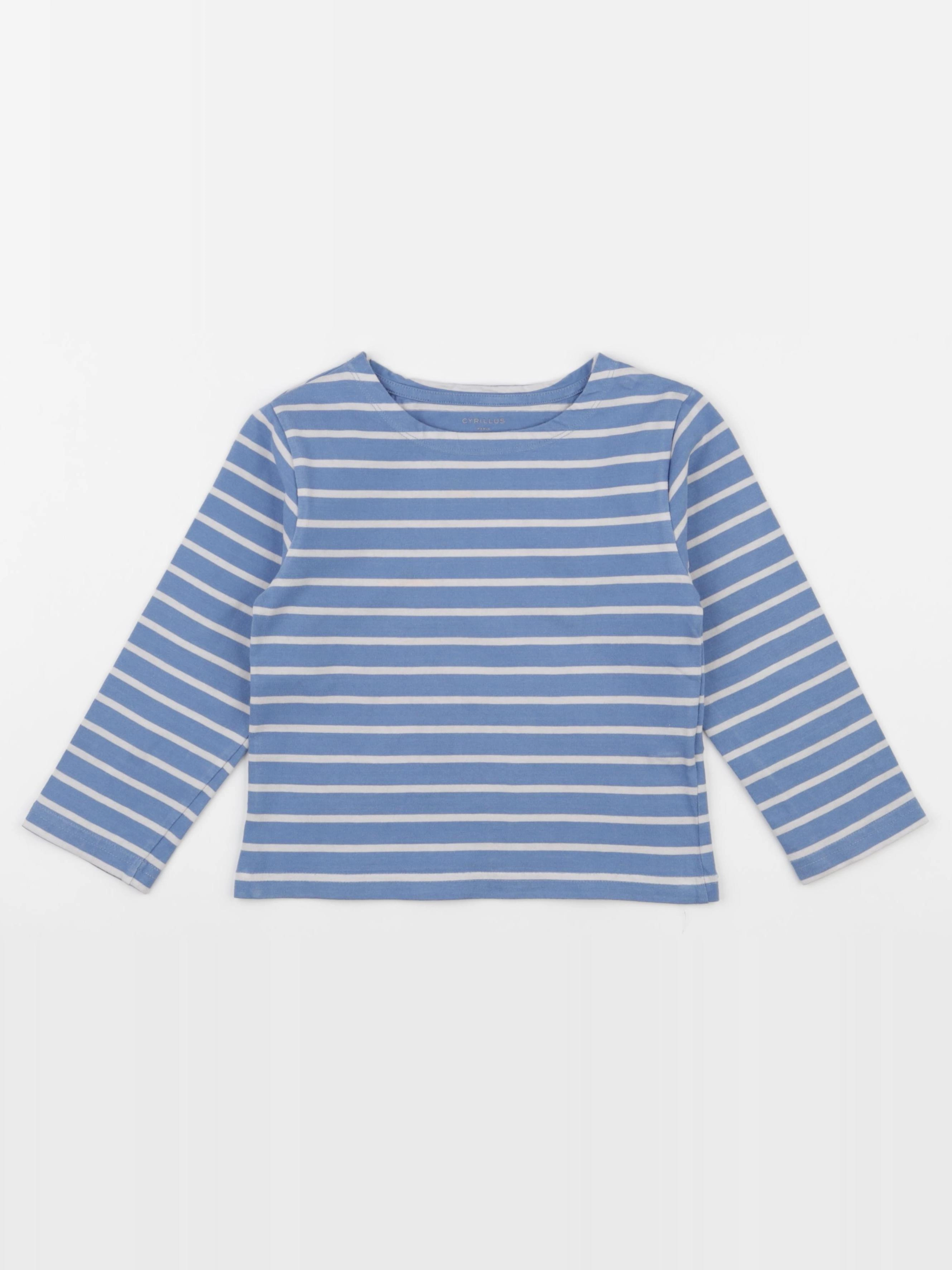 Cyrillus - tee-shirt blanc, bleu - 4 ans