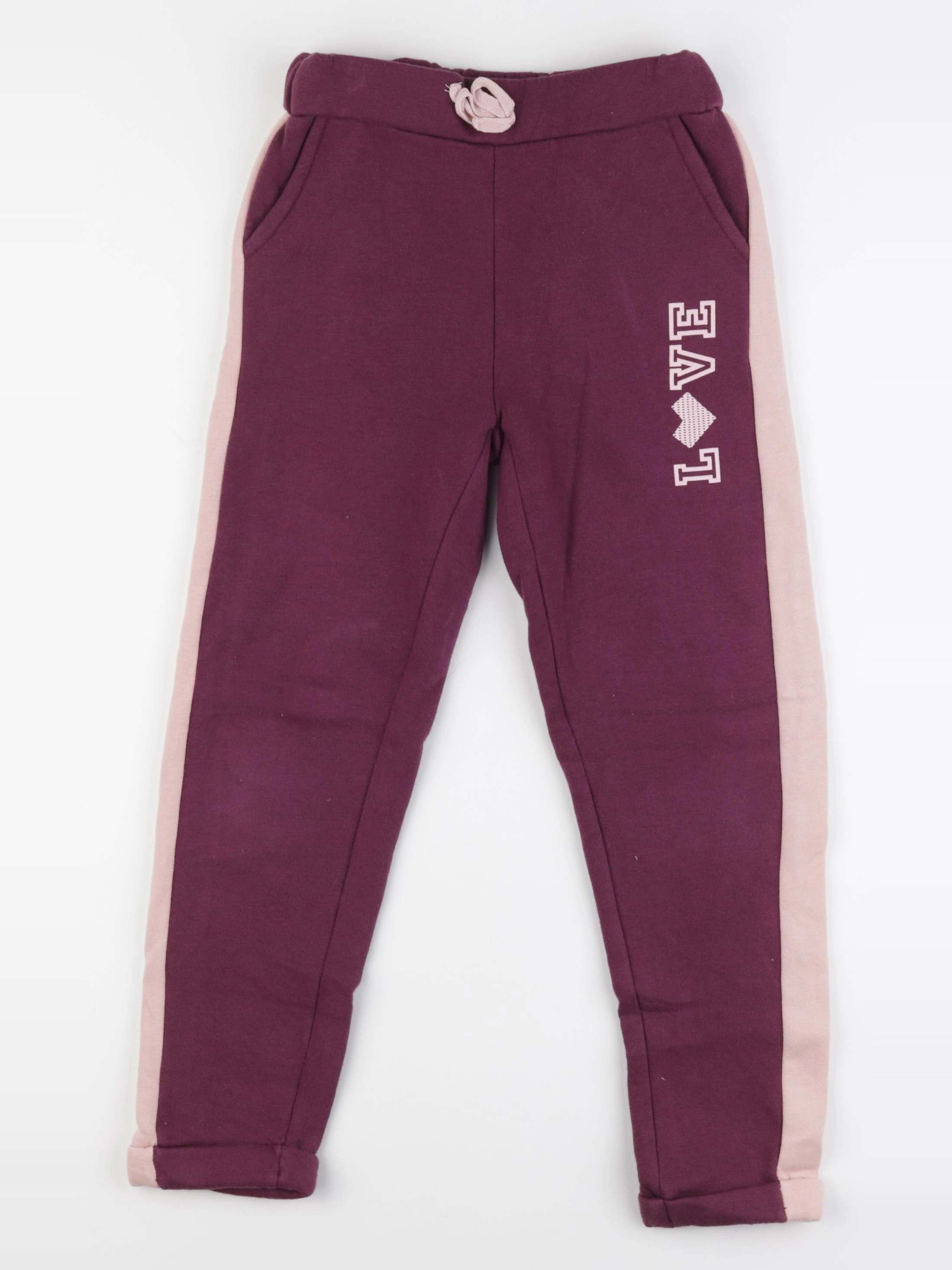 Vertbaudet - jogging doublé rose - 8 ans