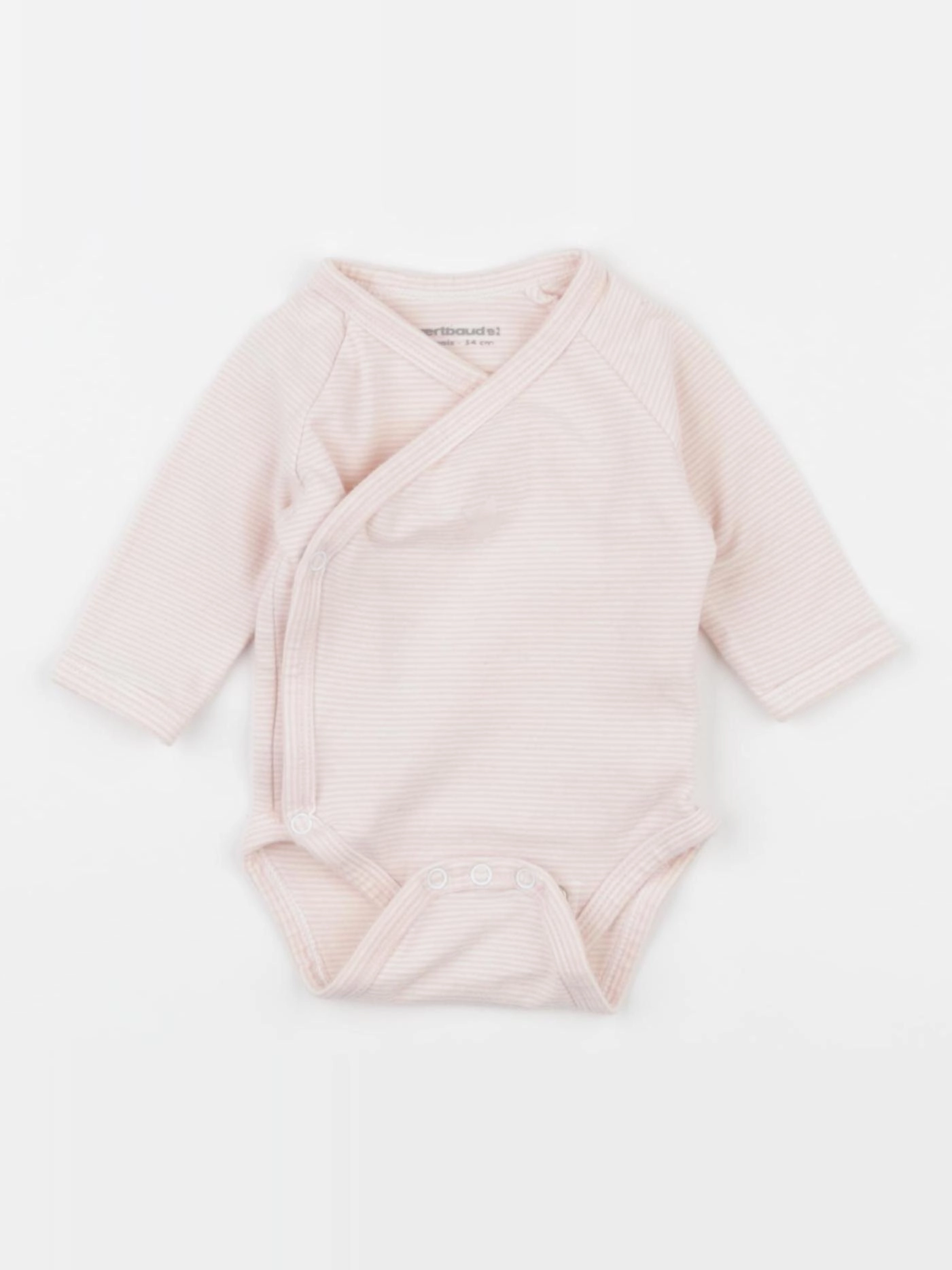 Vertbaudet - body rose, blanc - 1 mois