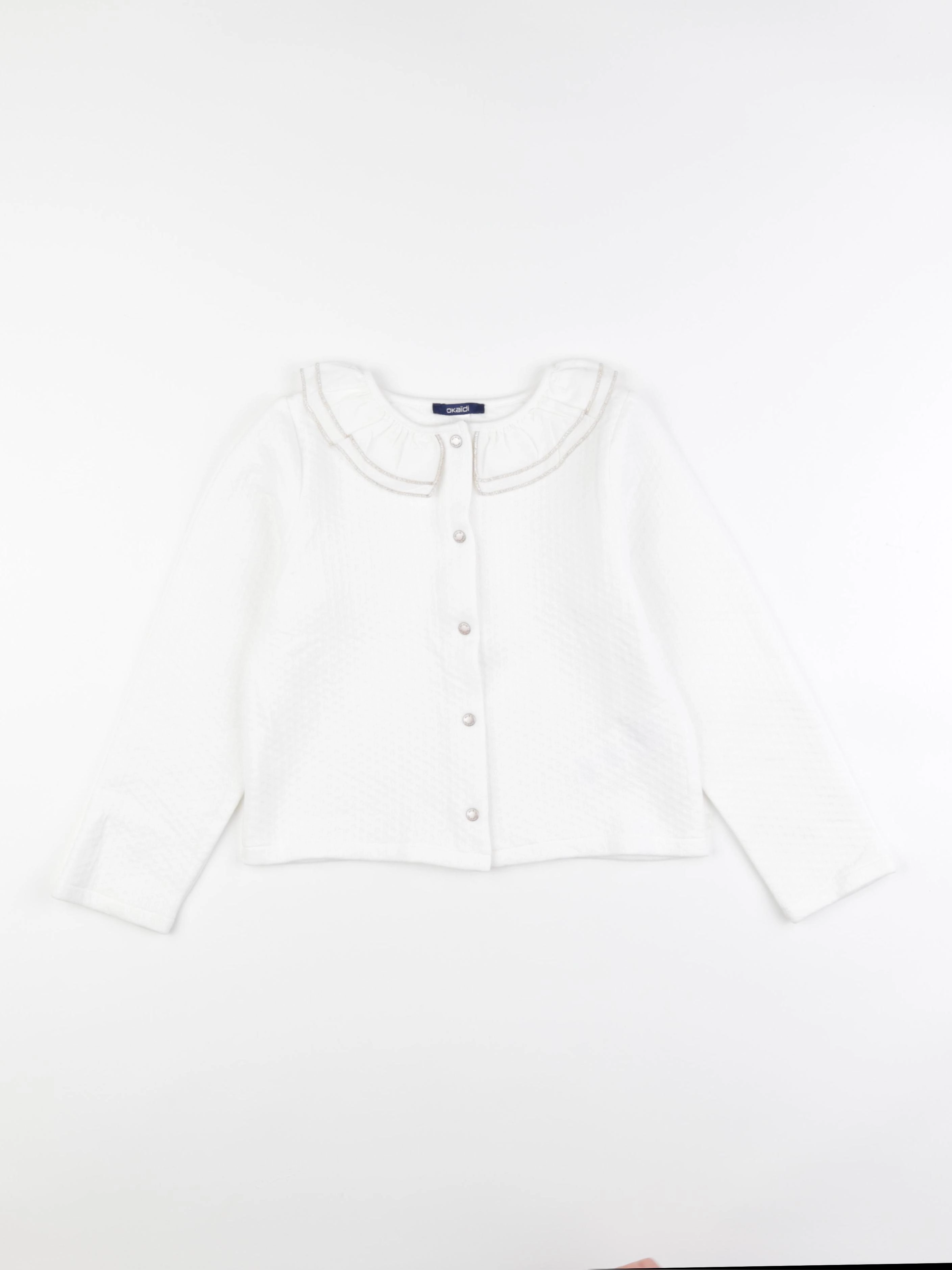 Okaidi - sweat blanc, or - 8 ans