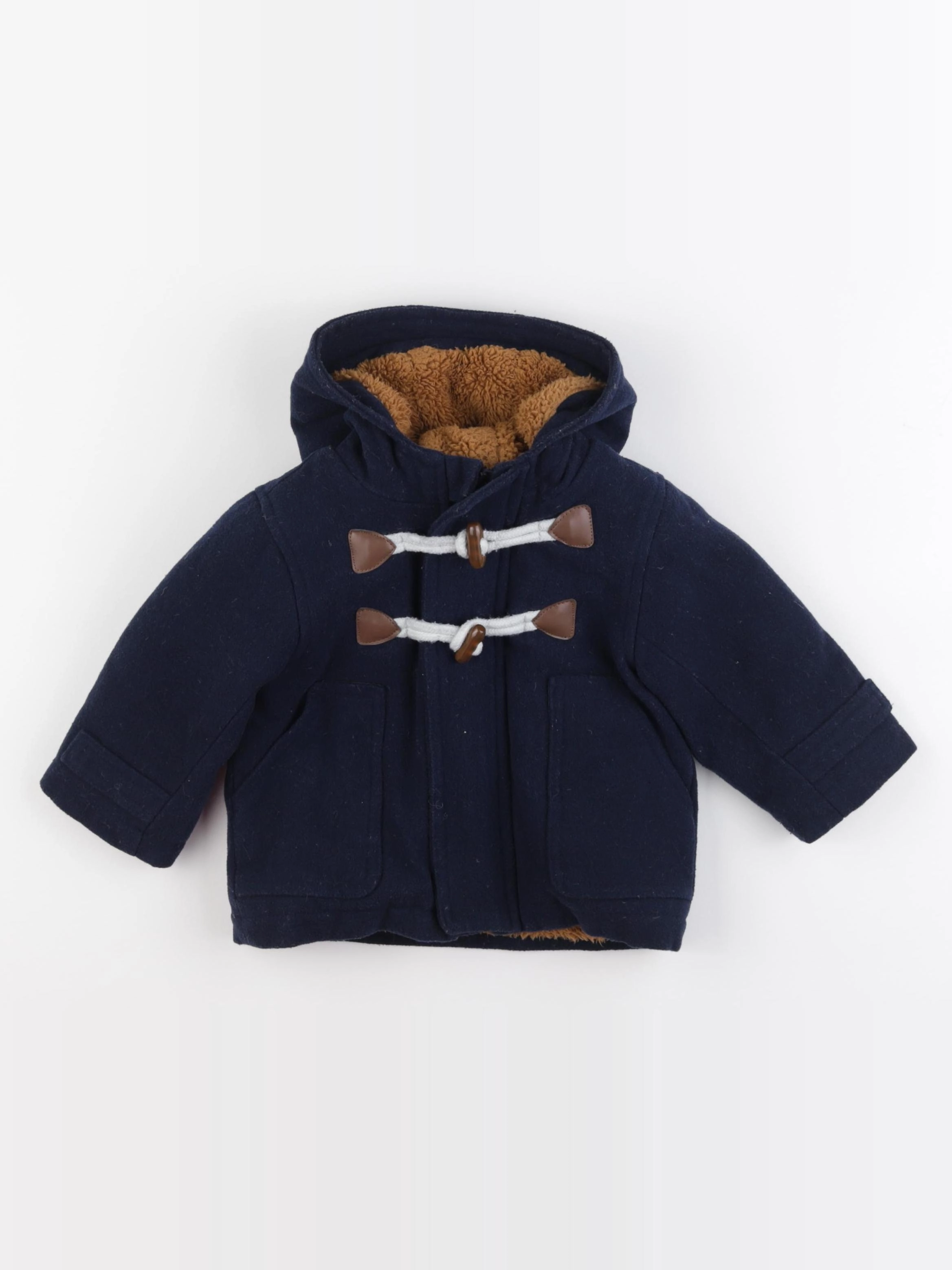 Vertbaudet - manteau bleu, marron - 12 mois