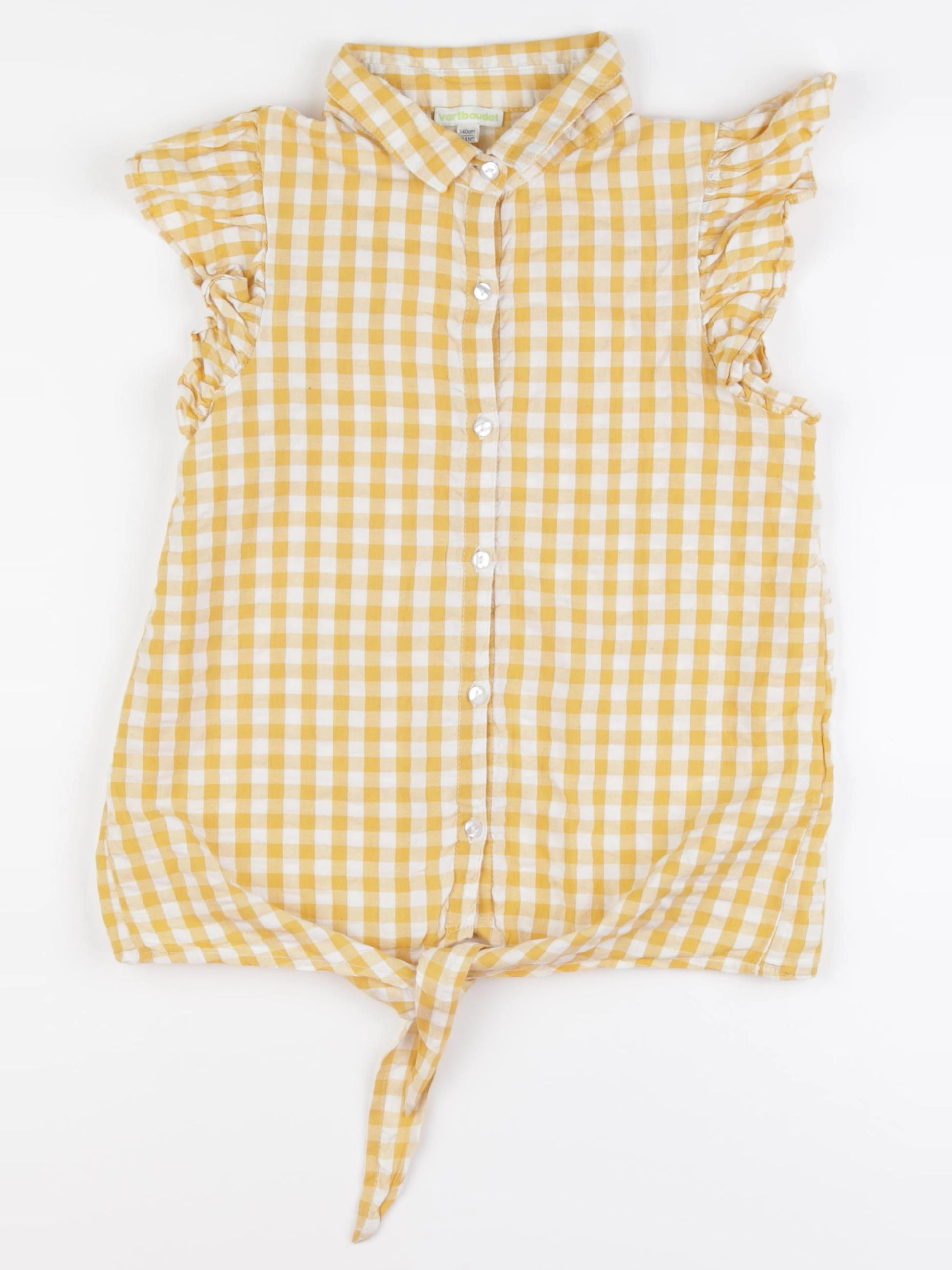 Vertbaudet - blouse jaune, blanc - 10 ans