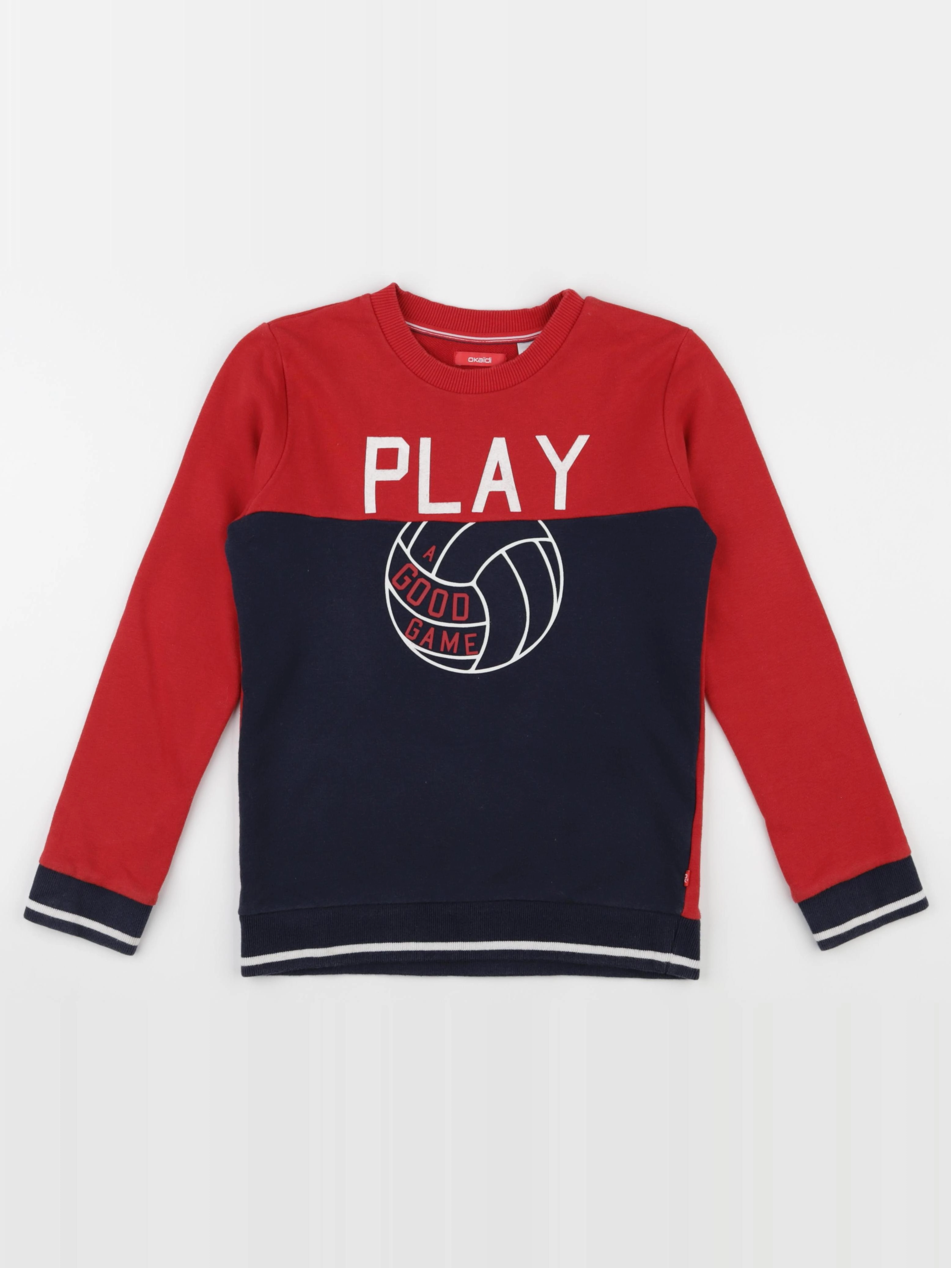 Okaidi - sweat bleu, rouge - 10 ans