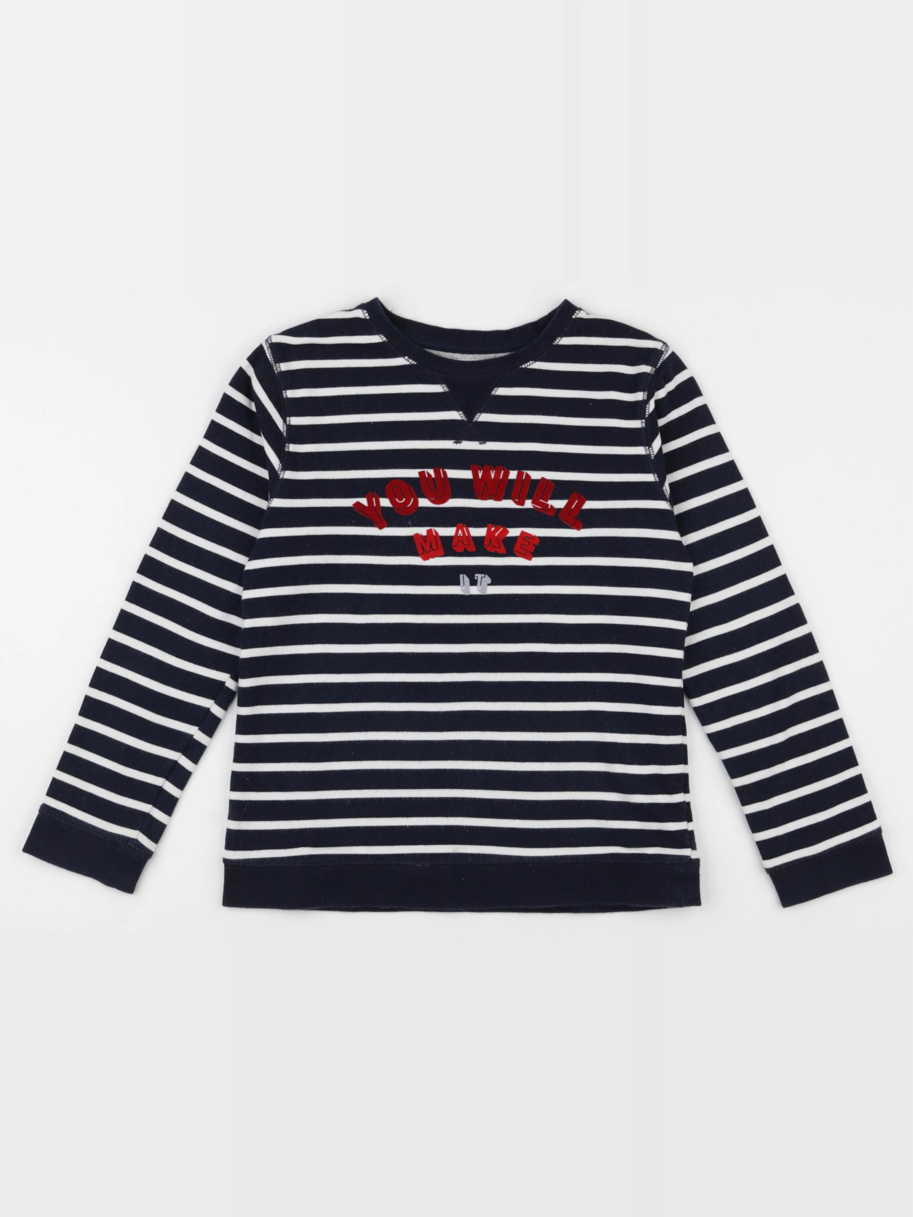 Monoprix - sweat bleu, blanc - 10 ans