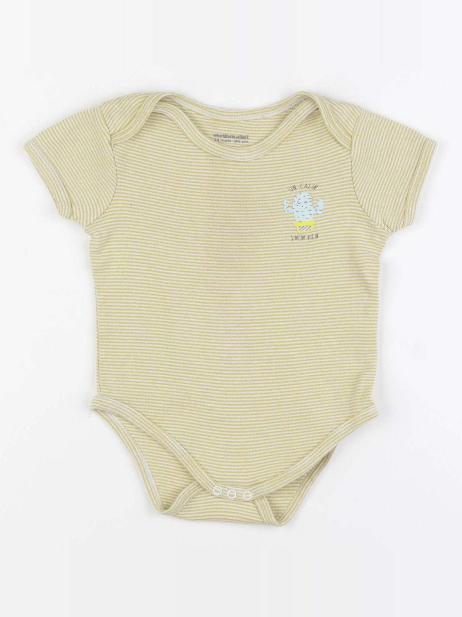 Vertbaudet - body vert, blanc - 24 mois
