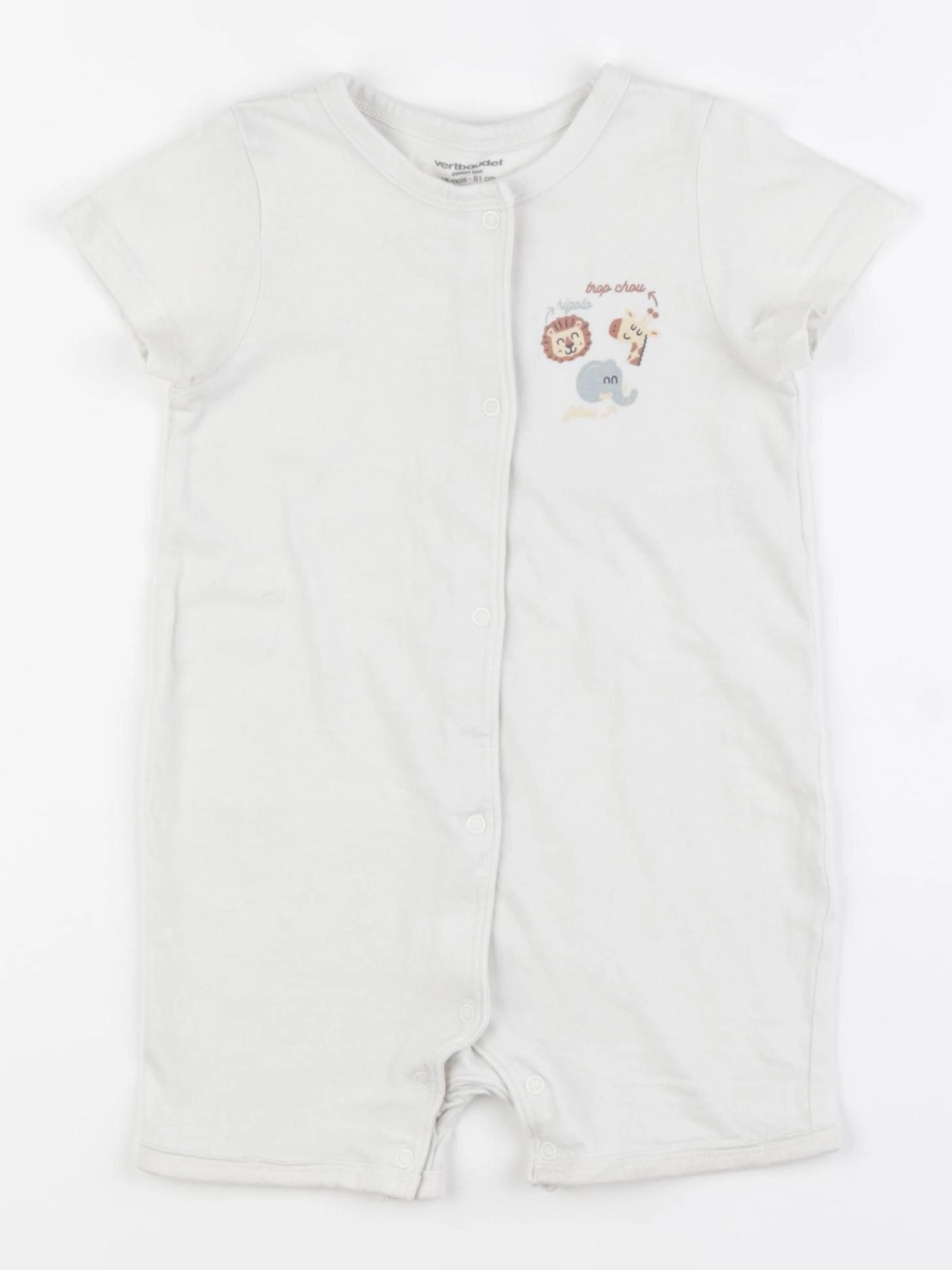 Vertbaudet - pyjama coton blanc - 18 mois