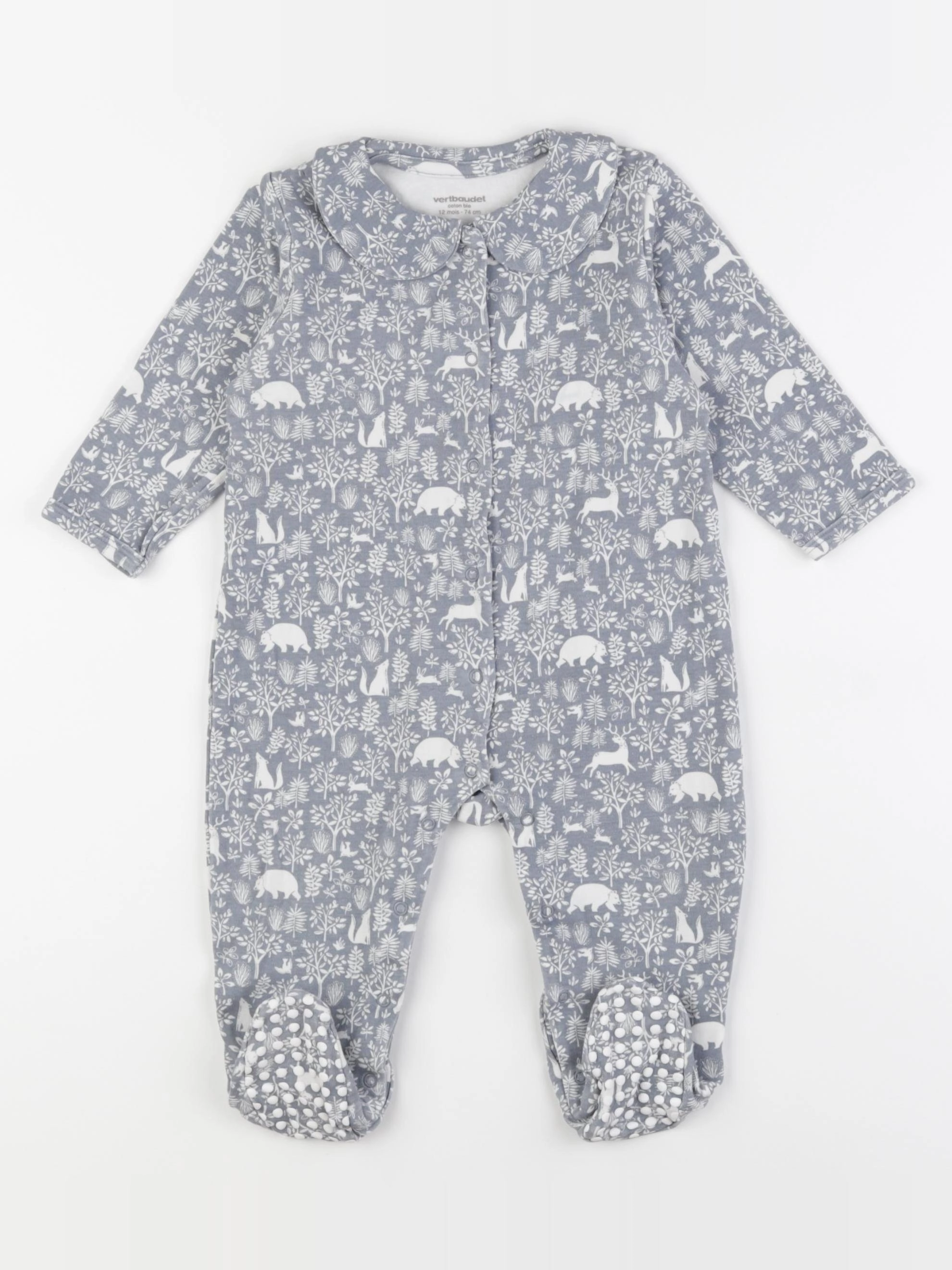 Vertbaudet - pyjama coton bleu - 12 mois