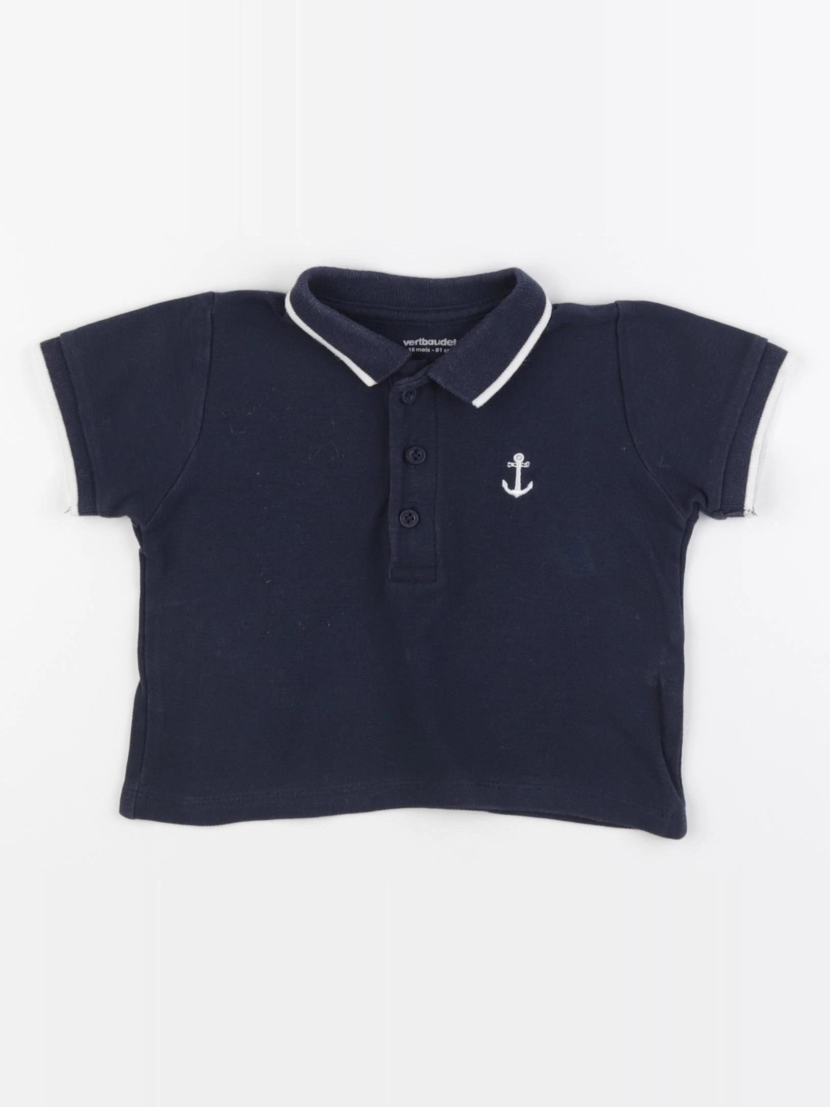 Vertbaudet - polo bleu - 18 mois