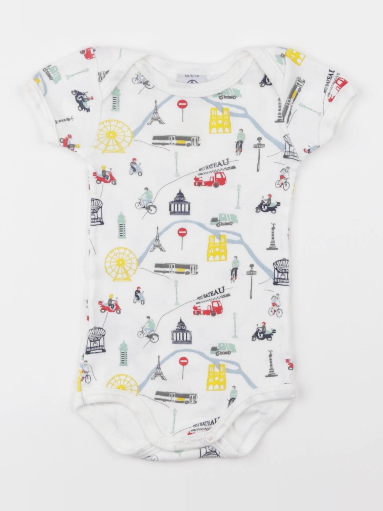 Petit Bateau - body blanc - 6 mois