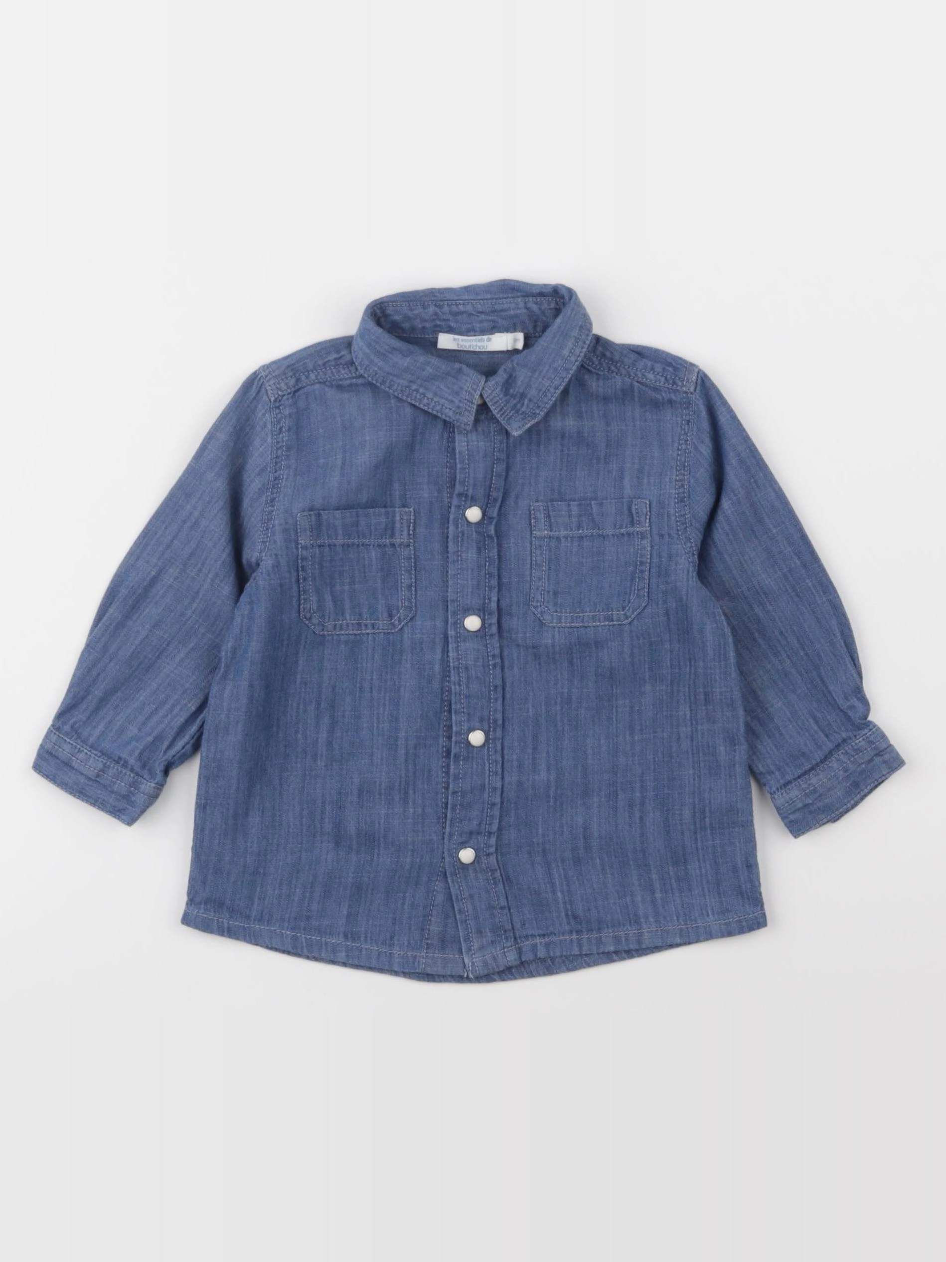 Boutchou - chemise bleu - 9 mois